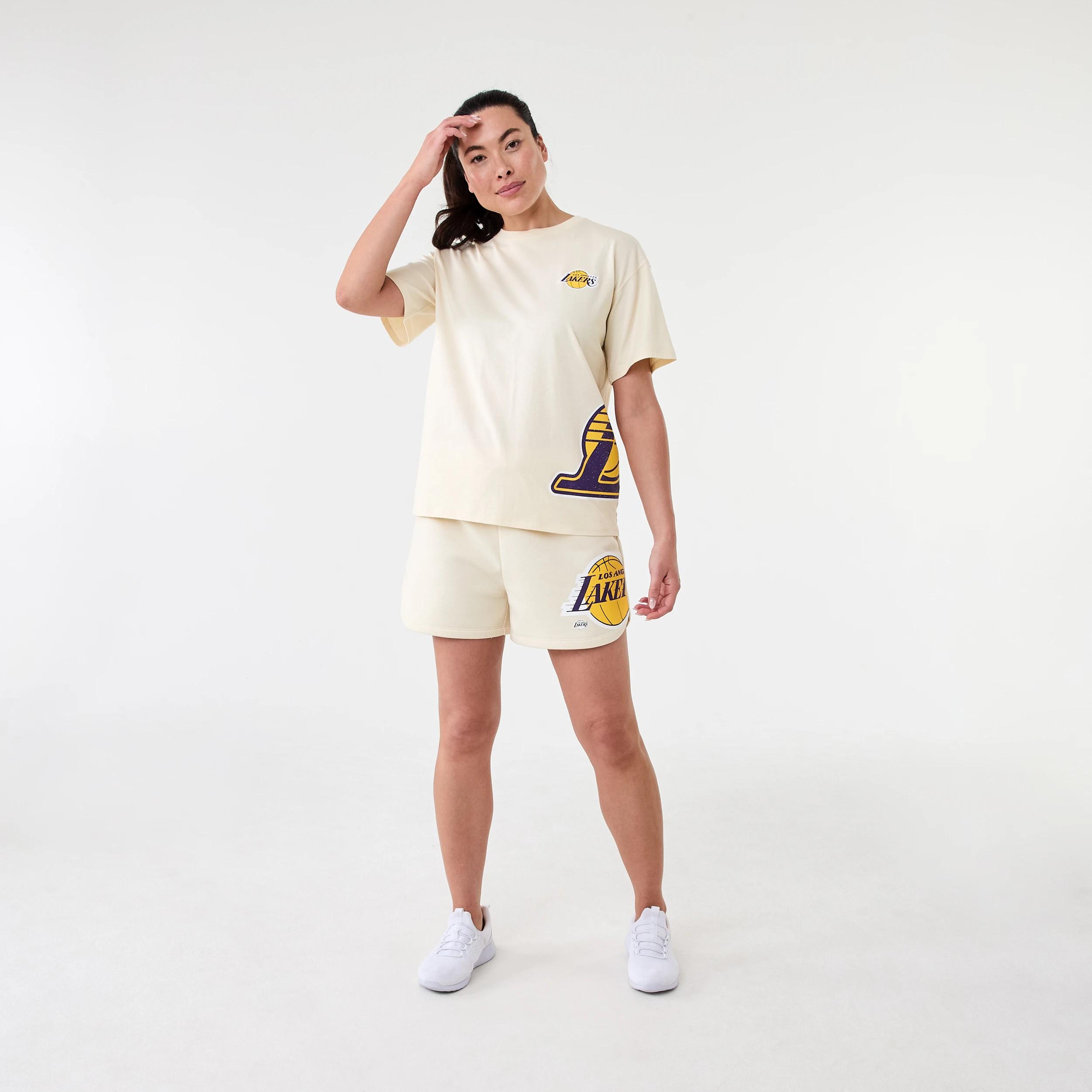 6 Official NBA Lounge T-shirt BEIGE LAKERS, 6 of 10