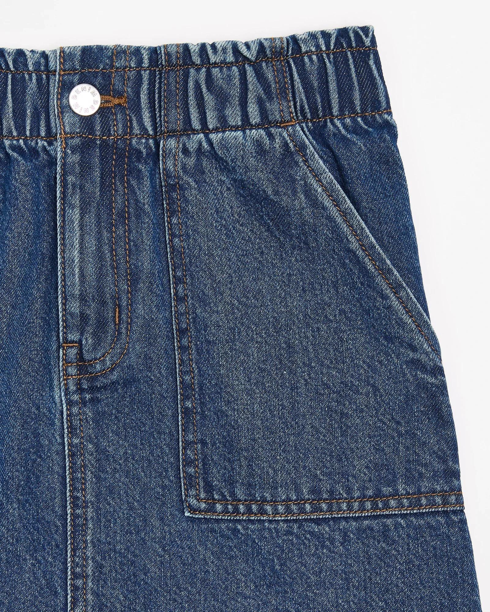 5 Target Elastic Waist Denim Skirt MID WASH, 5 of 5