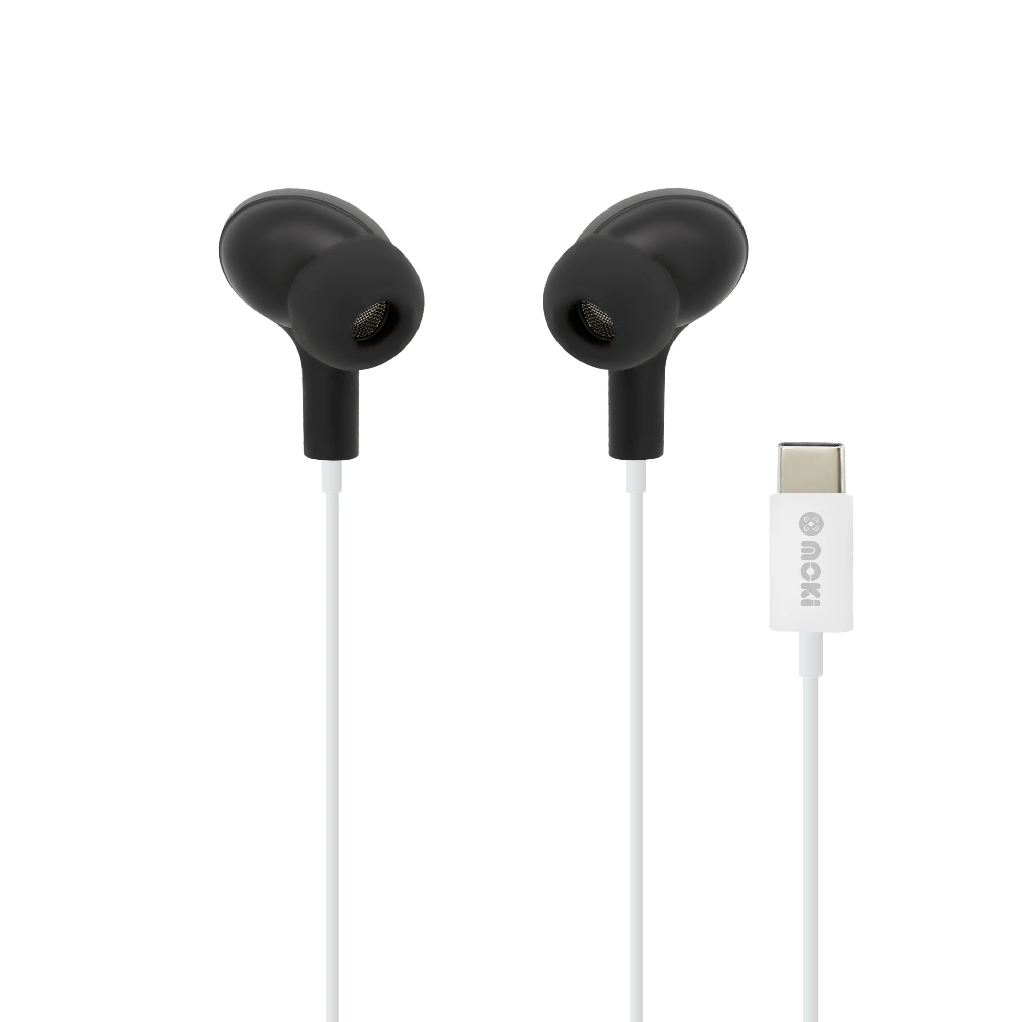 3 Moki Type-C Earphones with Mic and In-Line Controls - Black/White - Multi, 3 of 3