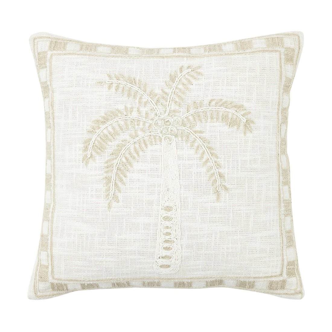 1 43cm Palm Cushion - Beige, 1 of 4