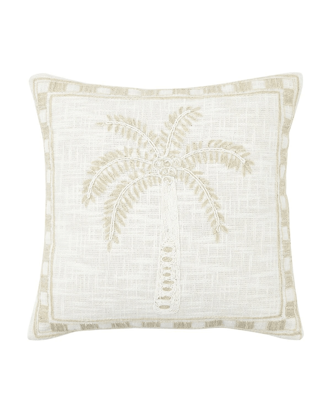 1 43cm Palm Cushion - Beige, 1 of 4
