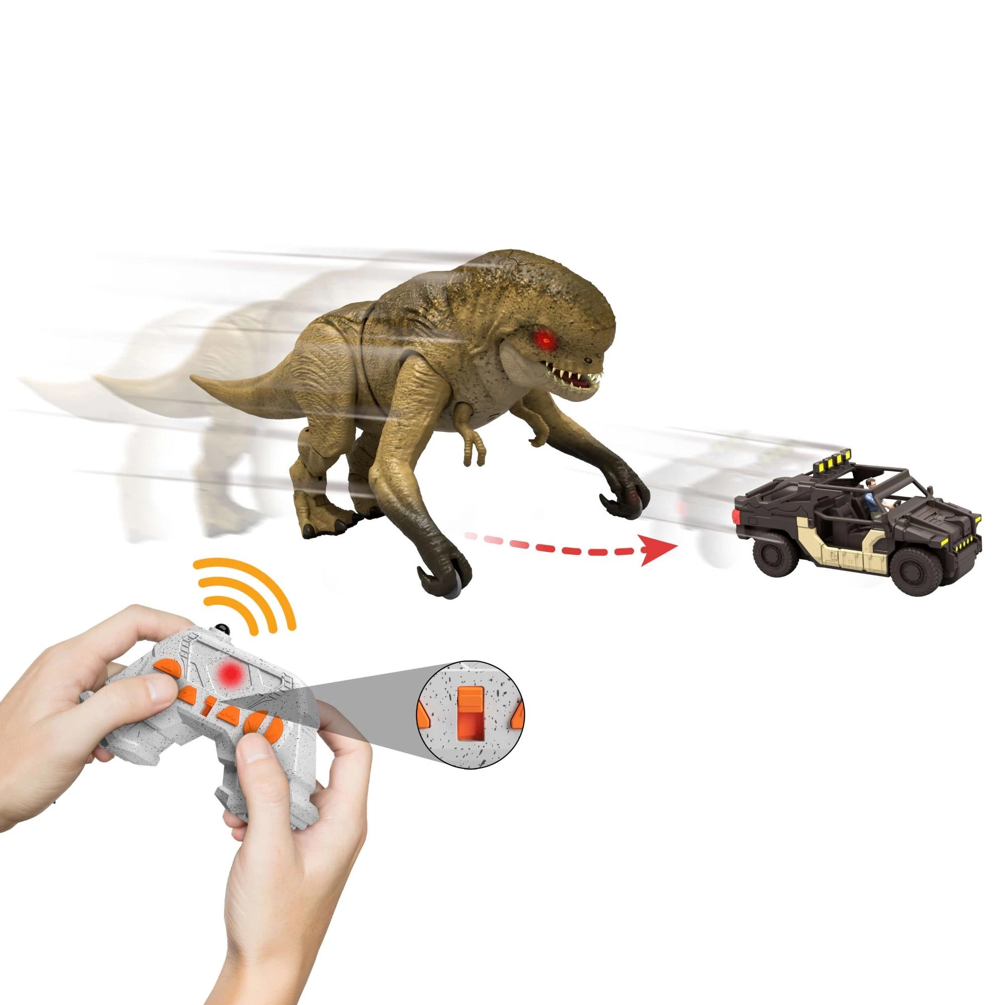 5 Jurassic World Rebirth Track 'N Chomp Distortus Rex & Vehicle, 5 of 6