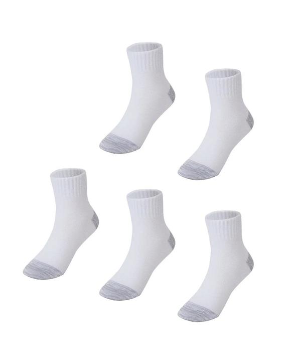 5 Pack Tough Quarter Crew Socks