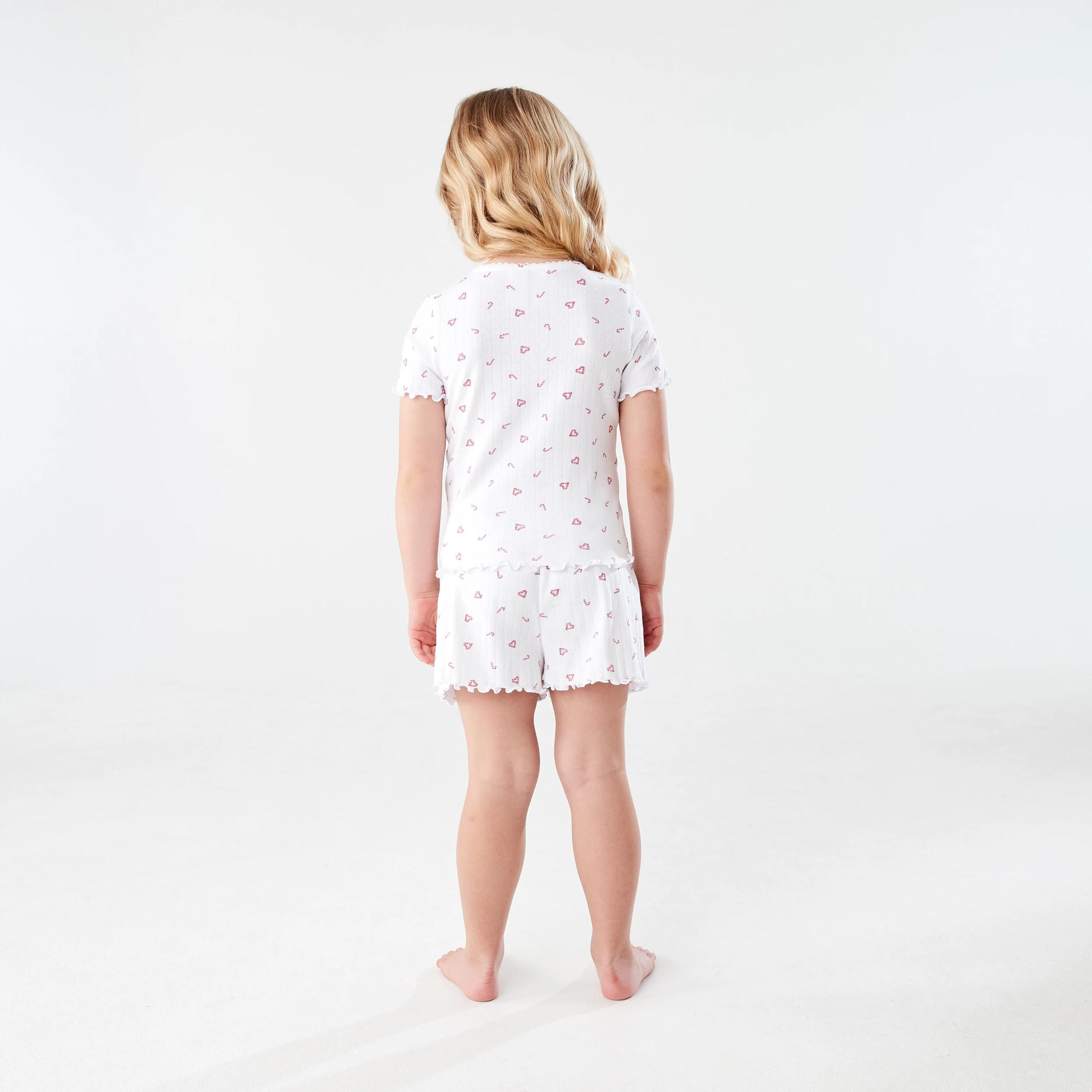 2 Christmas Pointelle Pyjama Set WHITE CANDY CANES, 2 of 7