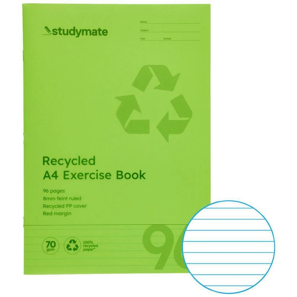 1 Studymate PP A4 Exercise Book 96 Page Green, 1 of 3