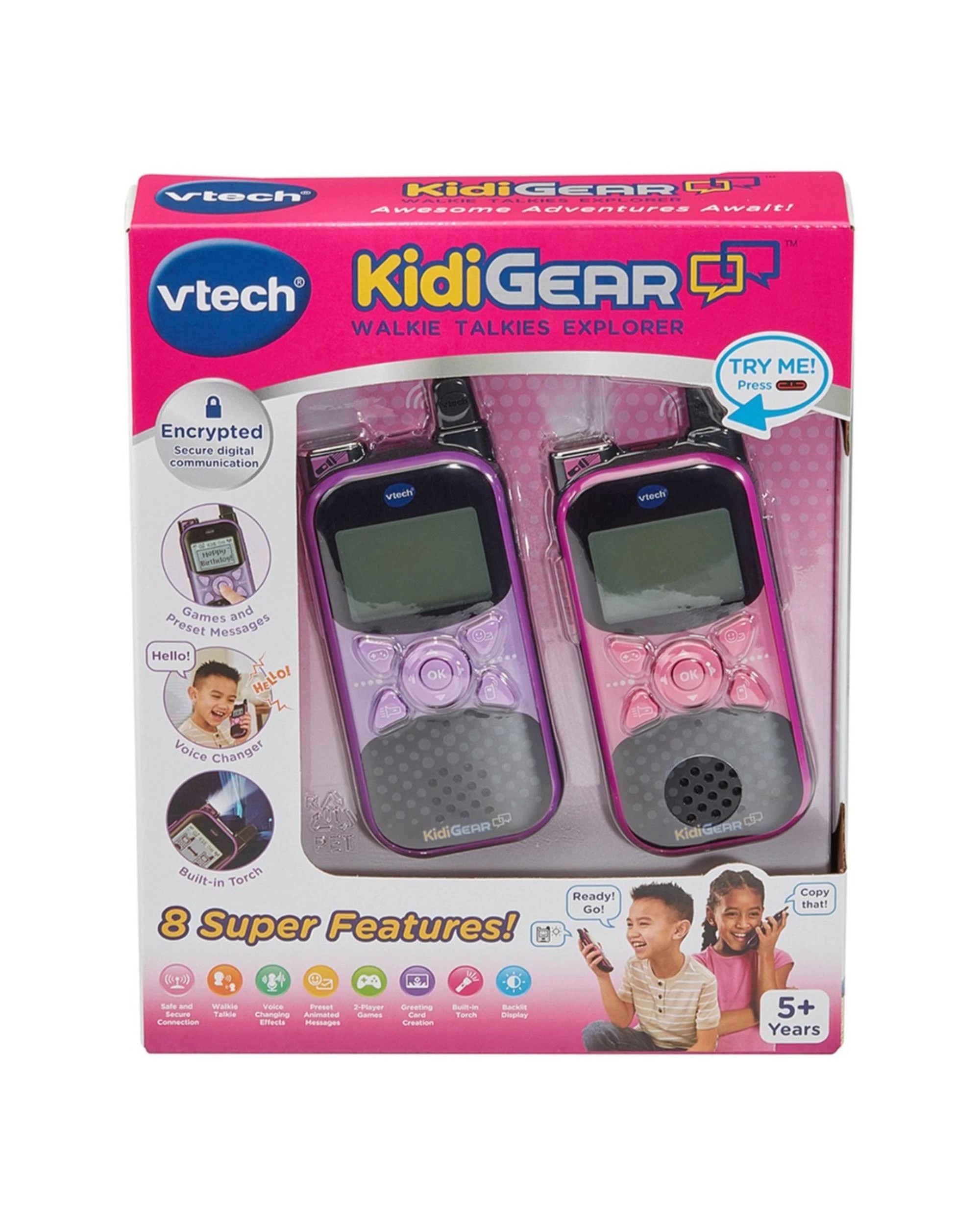 1 VTech KidiGear Walkie Talkies Explorer - Pink/Purple - Multi, 1 of 3