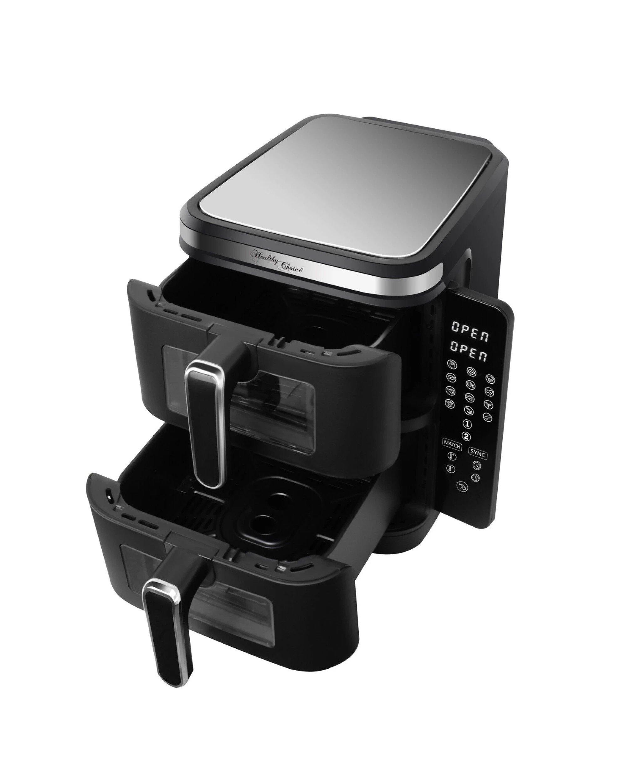 4 Healthy Choice 2400w 11l Double Decker Digital Dual Zone Air Fryer With 2 Cooking Zones & Foldable Screen, 4 of 9