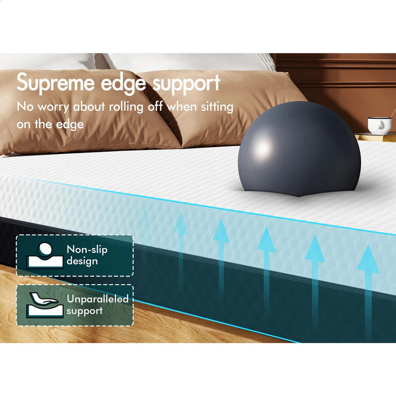 10 Alfordson Mattress Gel Memory Foam Reversible Dual-use Soft Firm - King Bed, 10 of 10
