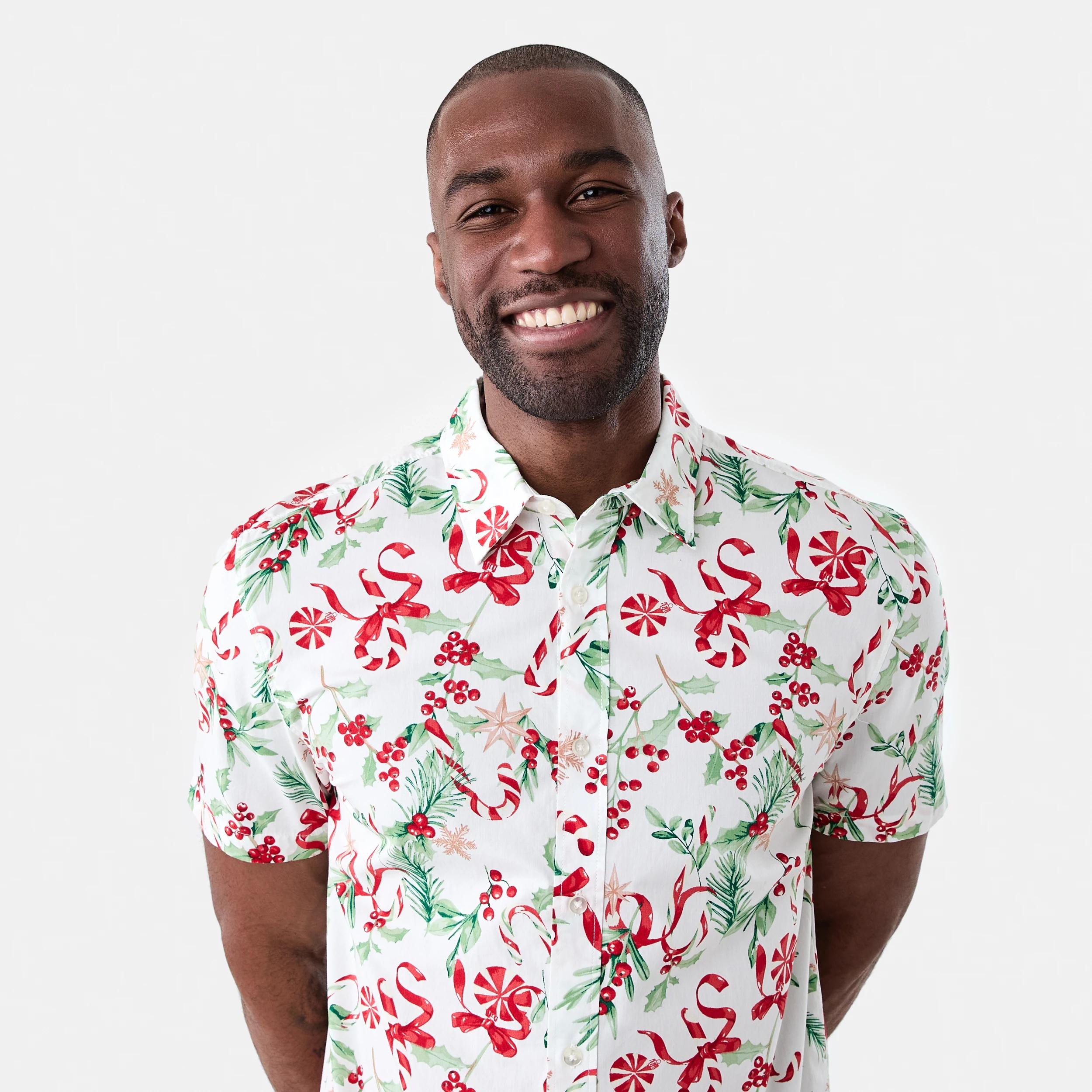 5 Short Sleeve Christmas Print Shirt Candy Cane, 5 of 7