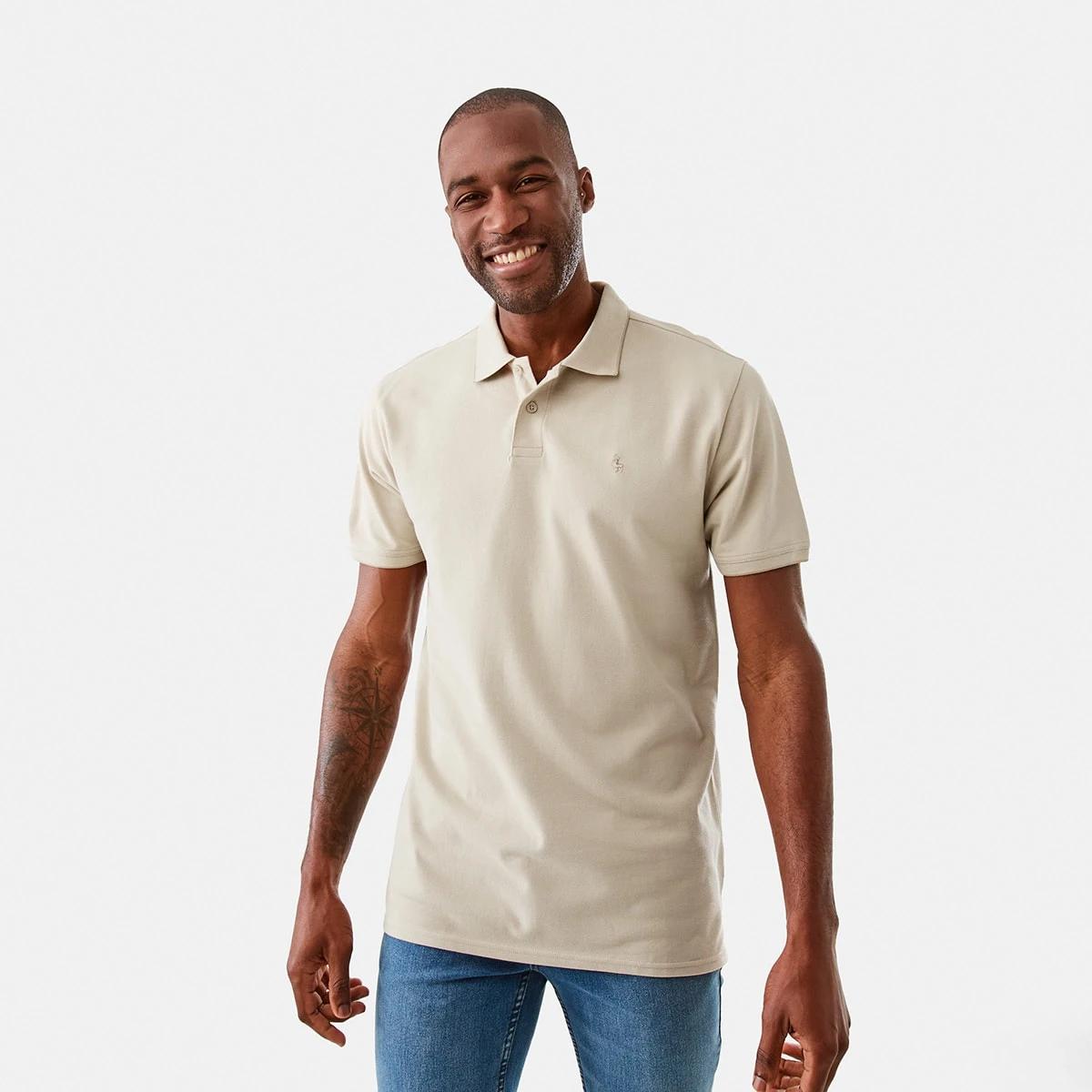 1 Tipped Pique Polo Shirt Bge Pelcan, 1 of 7