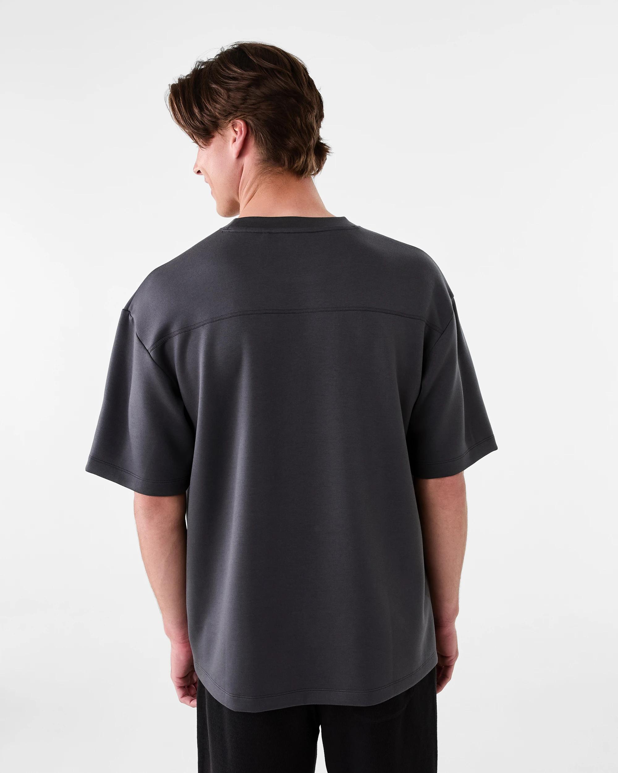 3 Active Mens Oversized Piping Scuba T-shirt Gry Drkish, 3 of 6