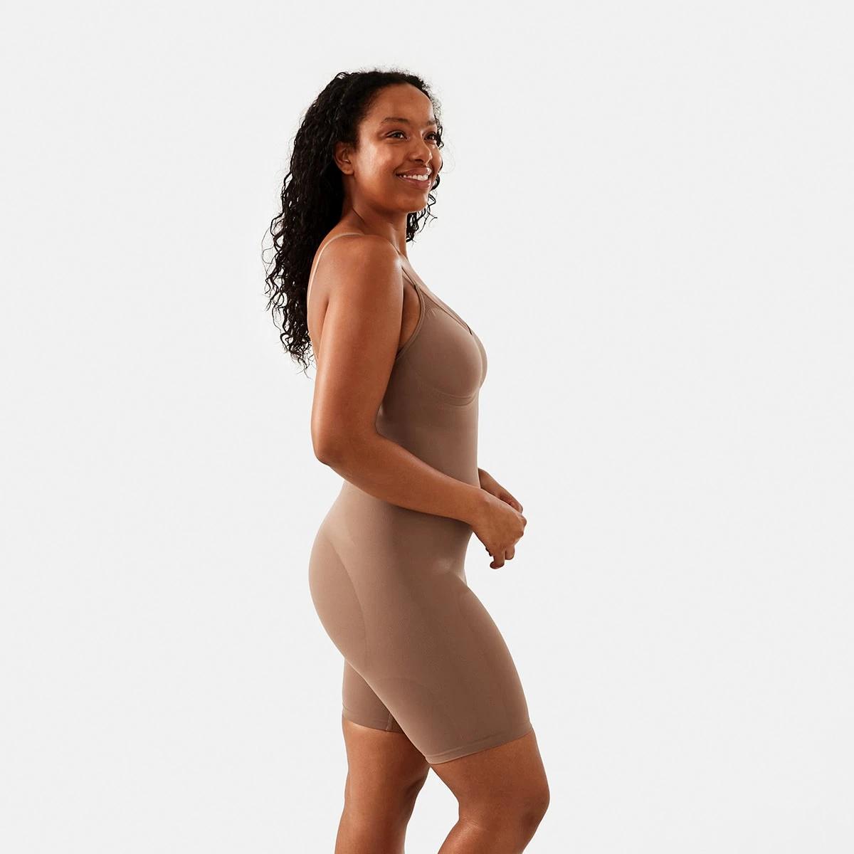 2 Longline Seamfree Bodysuit Tan, 2 of 6