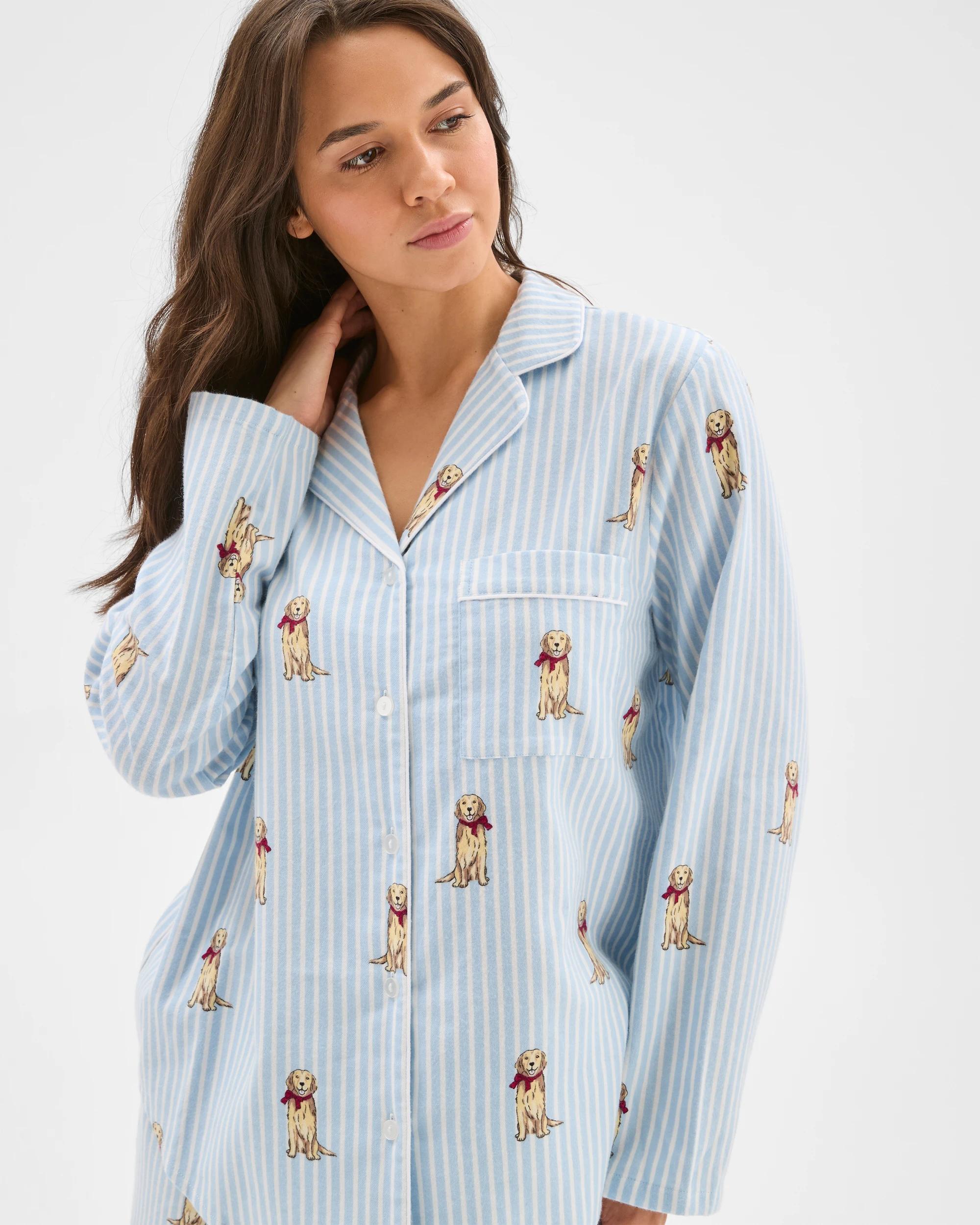 2 Target Woman Australian Cotton Flannelette Pyjama Set GOLDEN RETRIEVER STRIPE, 2 of 6