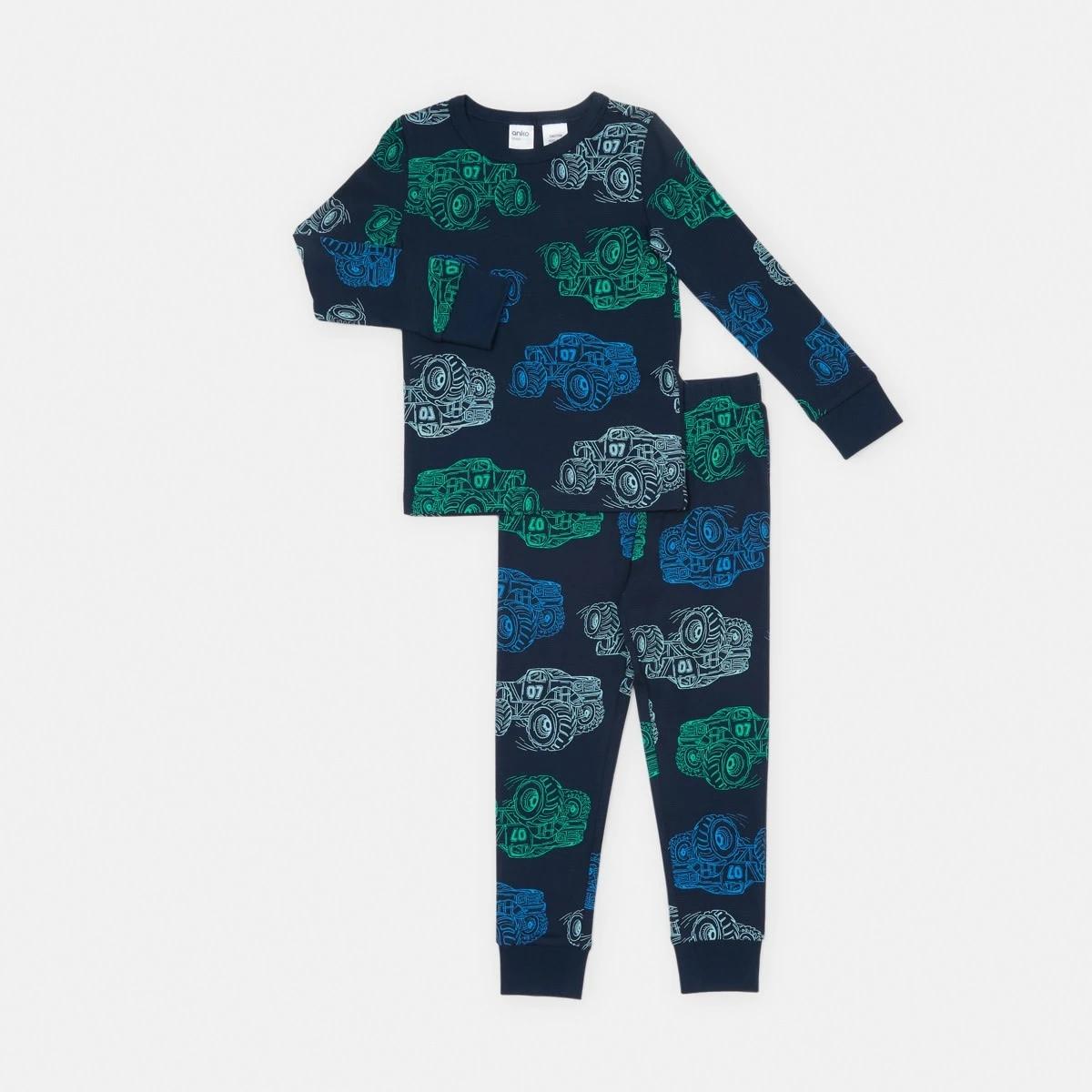 6 Rib Pyjama Set Nvy Truck, 6 of 9