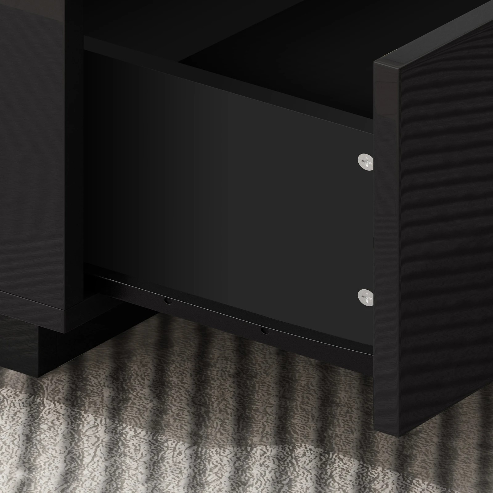 6 Alfordson Coffee Table 1 Drawer LED Gloss - Black, 6 of 10