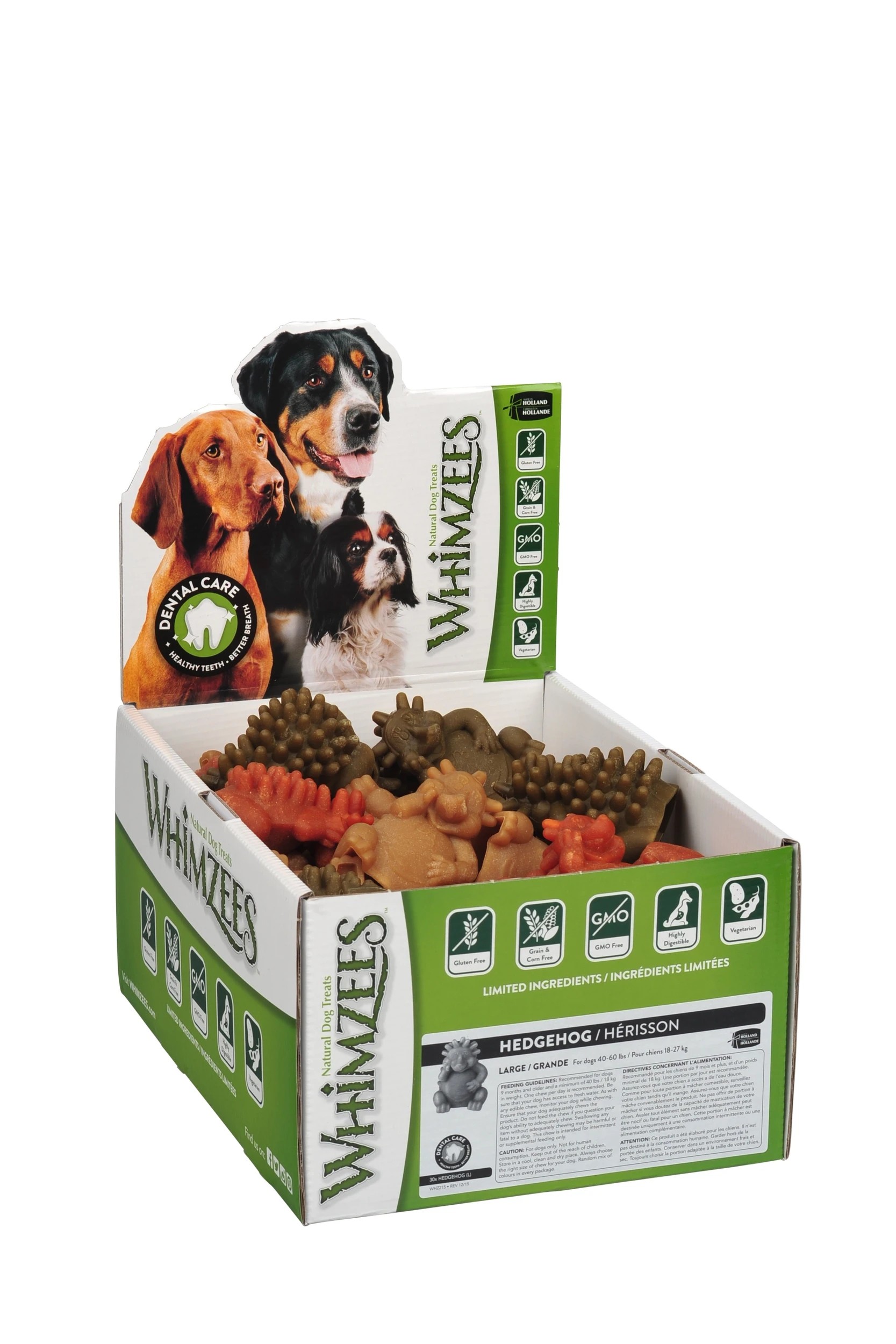 1 Whimzees Dental Hedgehog Bulk Box - Large 30's Box (18-27kg), 1 of 1