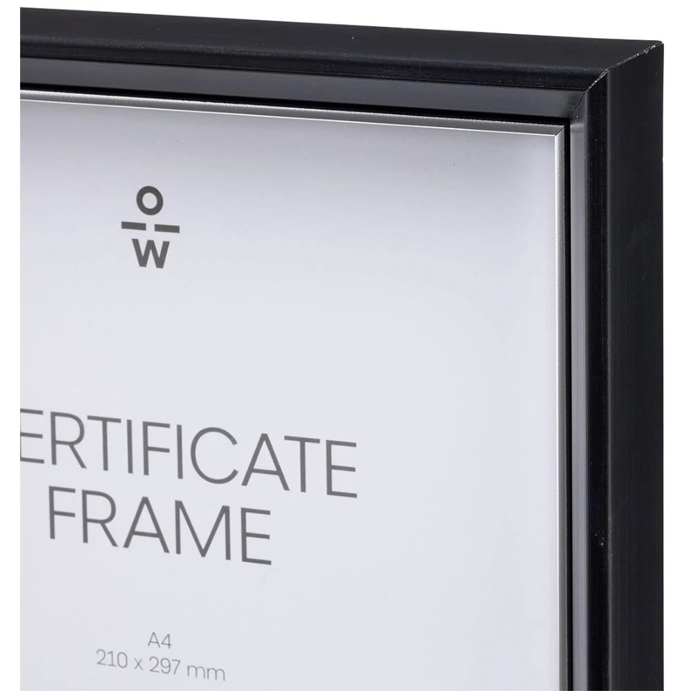 2 A4 Certificate Frame Brush Black and Silver, 2 of 4