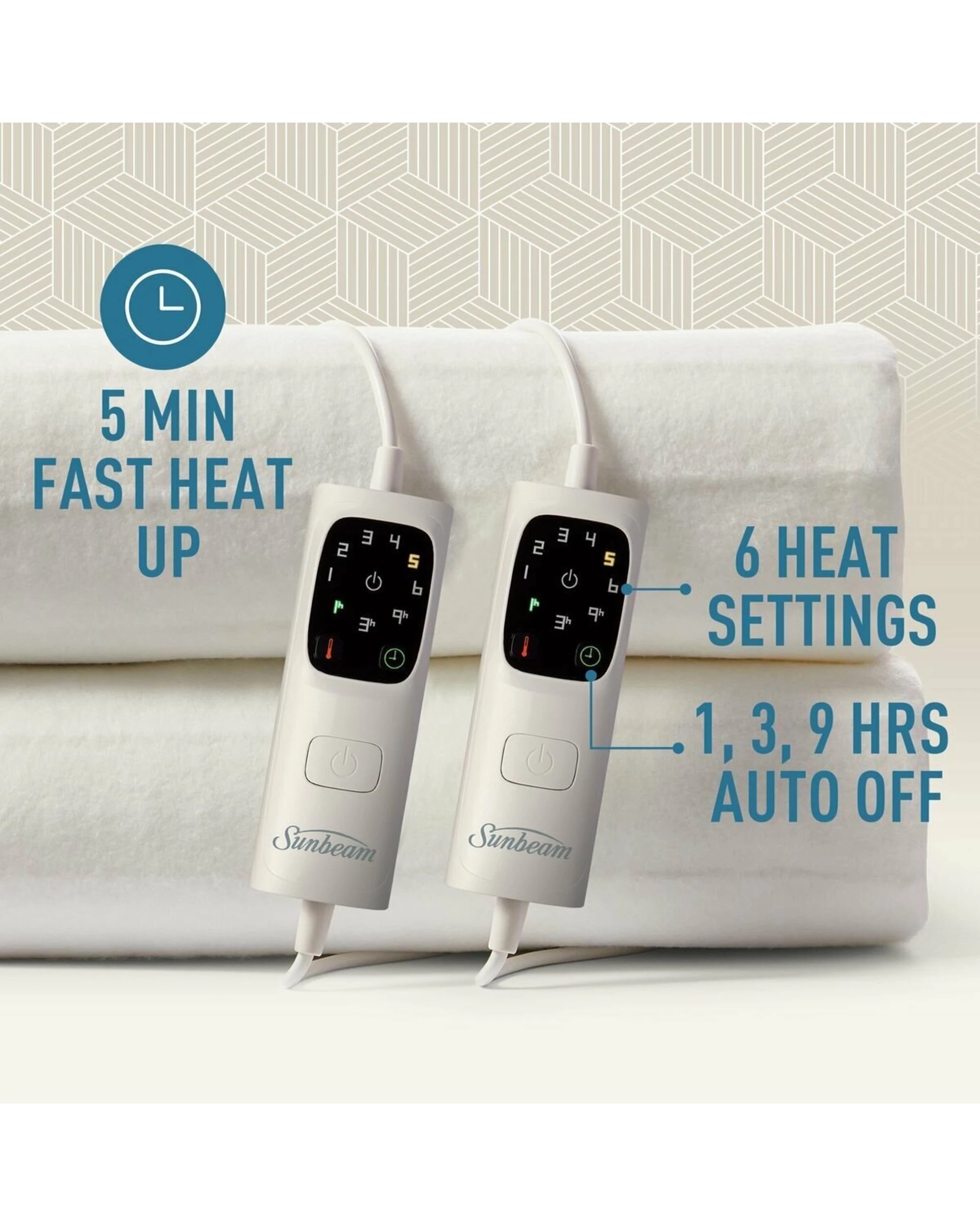 5 Sunbeam Sleep Perfect Electric Blanket - Queen - WHITE, 5 of 5