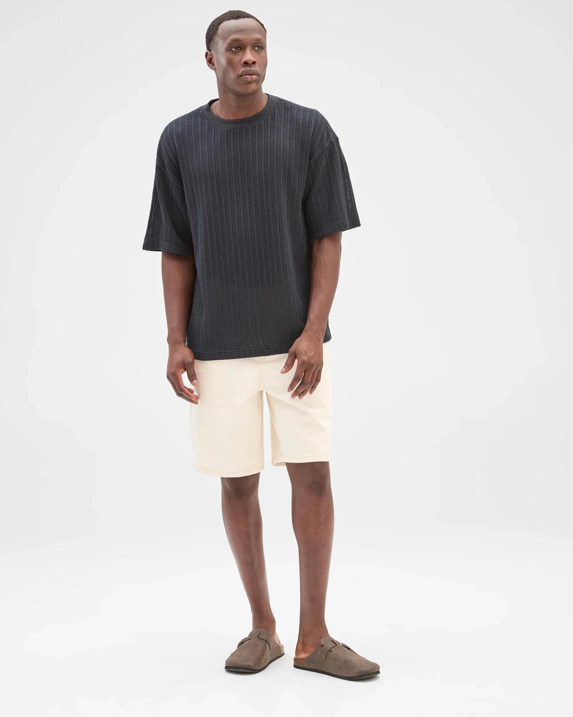 1 Commons Australian Cotton Blend Heavyweight Knit T-Shirt BLACK, 1 of 6