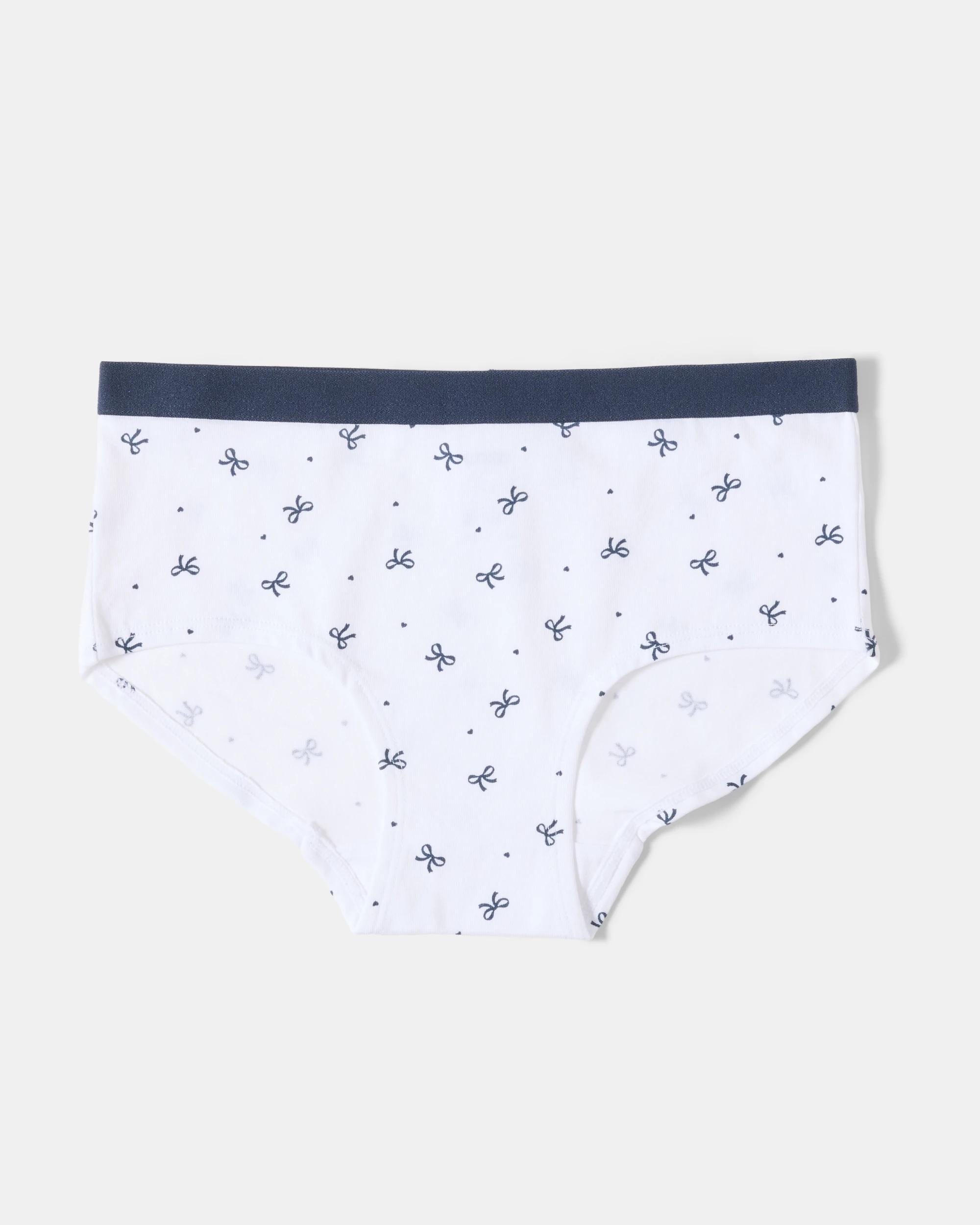 3 5 Pack Print Boyleg Shorties Wht Bows, 3 of 8