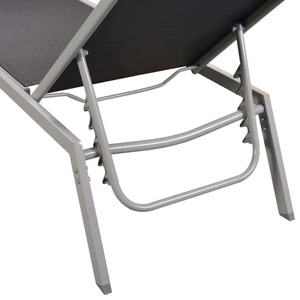 6 vidaXL Sun lounger Adjustable Armrests - Black, 6 of 7