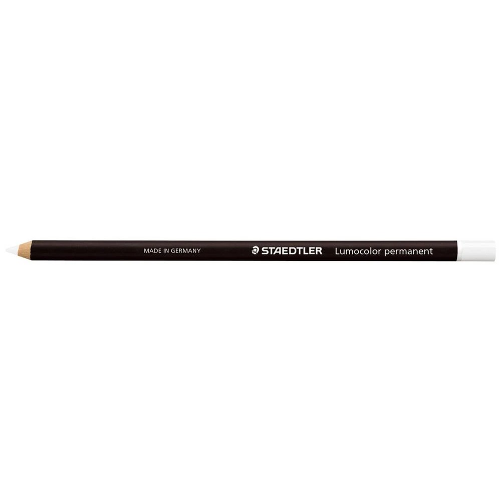 1 Staedtler Lumocolor Glasochrom Permanent Pencil White, 1 of 3