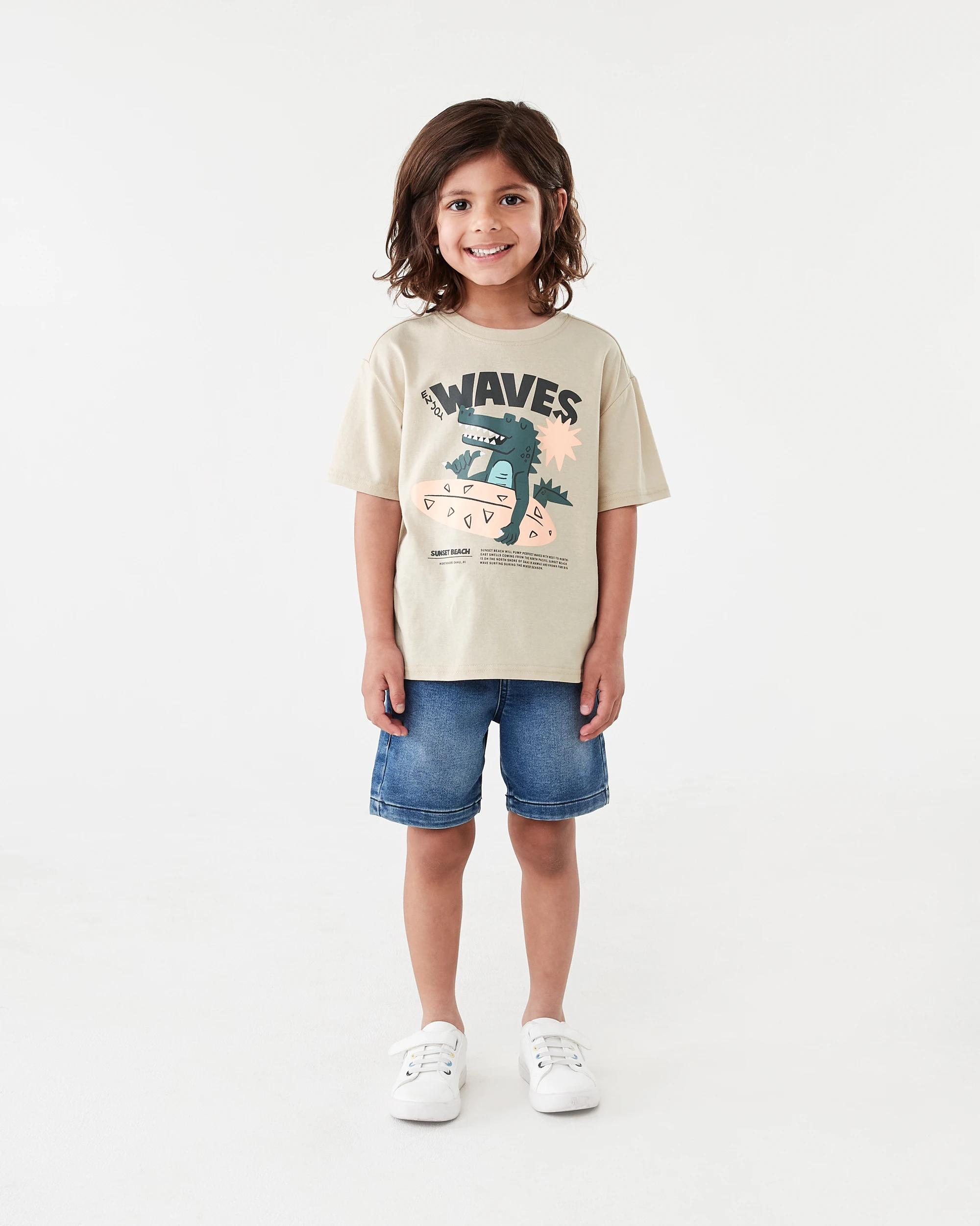 5 Chest Print T-shirt Bge Croc, 5 of 6