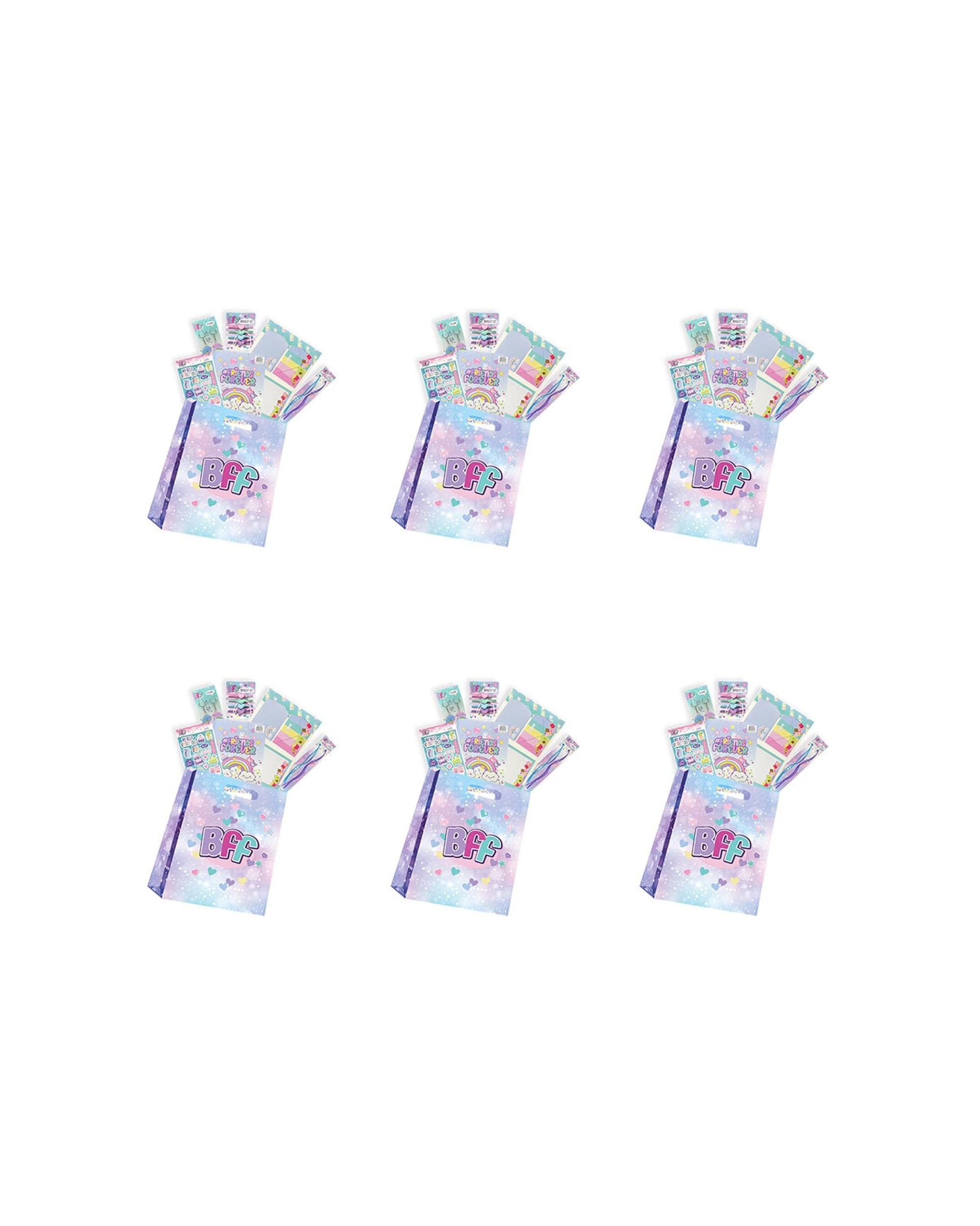 1 BFF 6PK Mini Showbag Friendship Gift Set With Writing Set Keychain Stickers - Multi, 1 of 1
