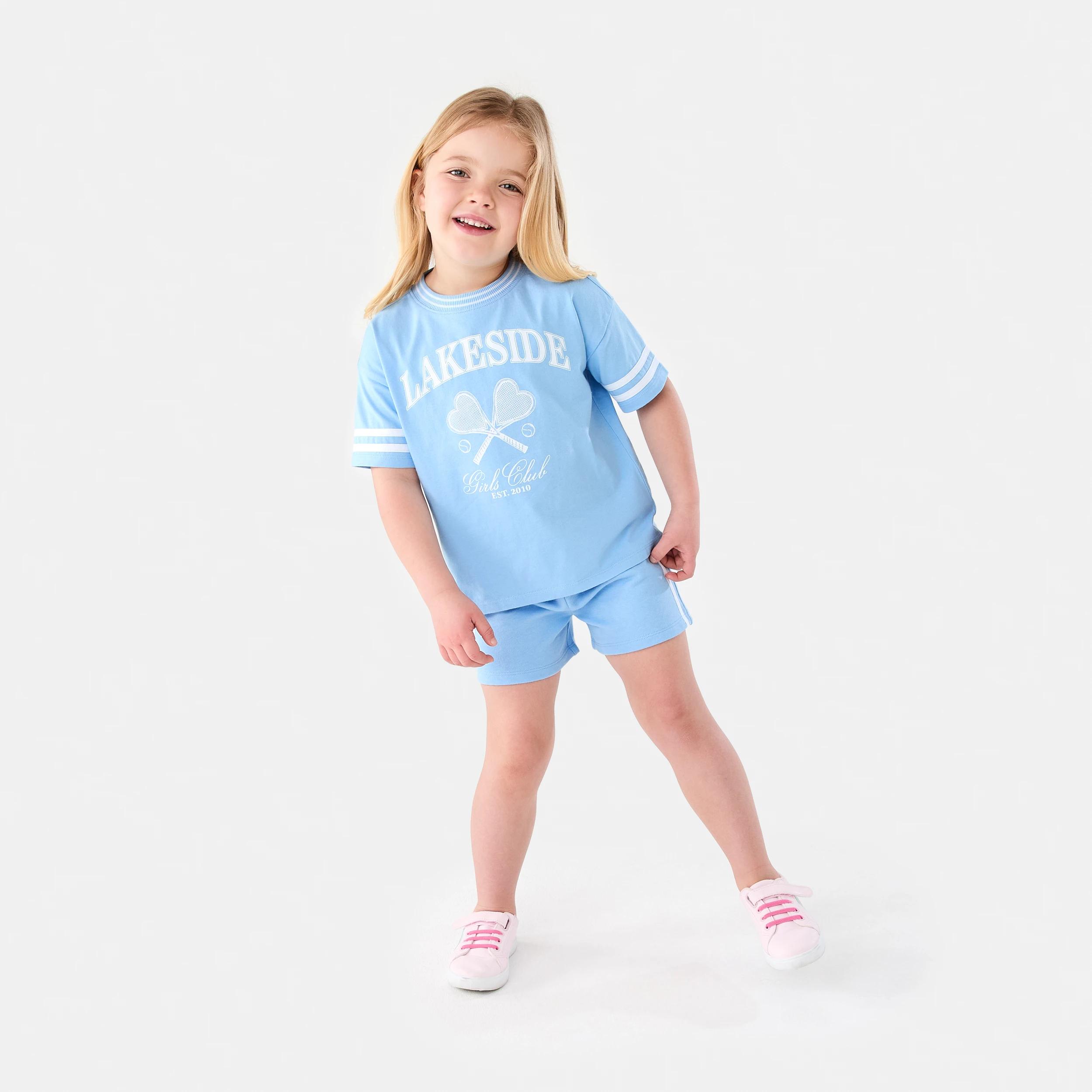 7 Short Sleeve Oversized Sporty T-shirt Blu Lake, 7 of 8