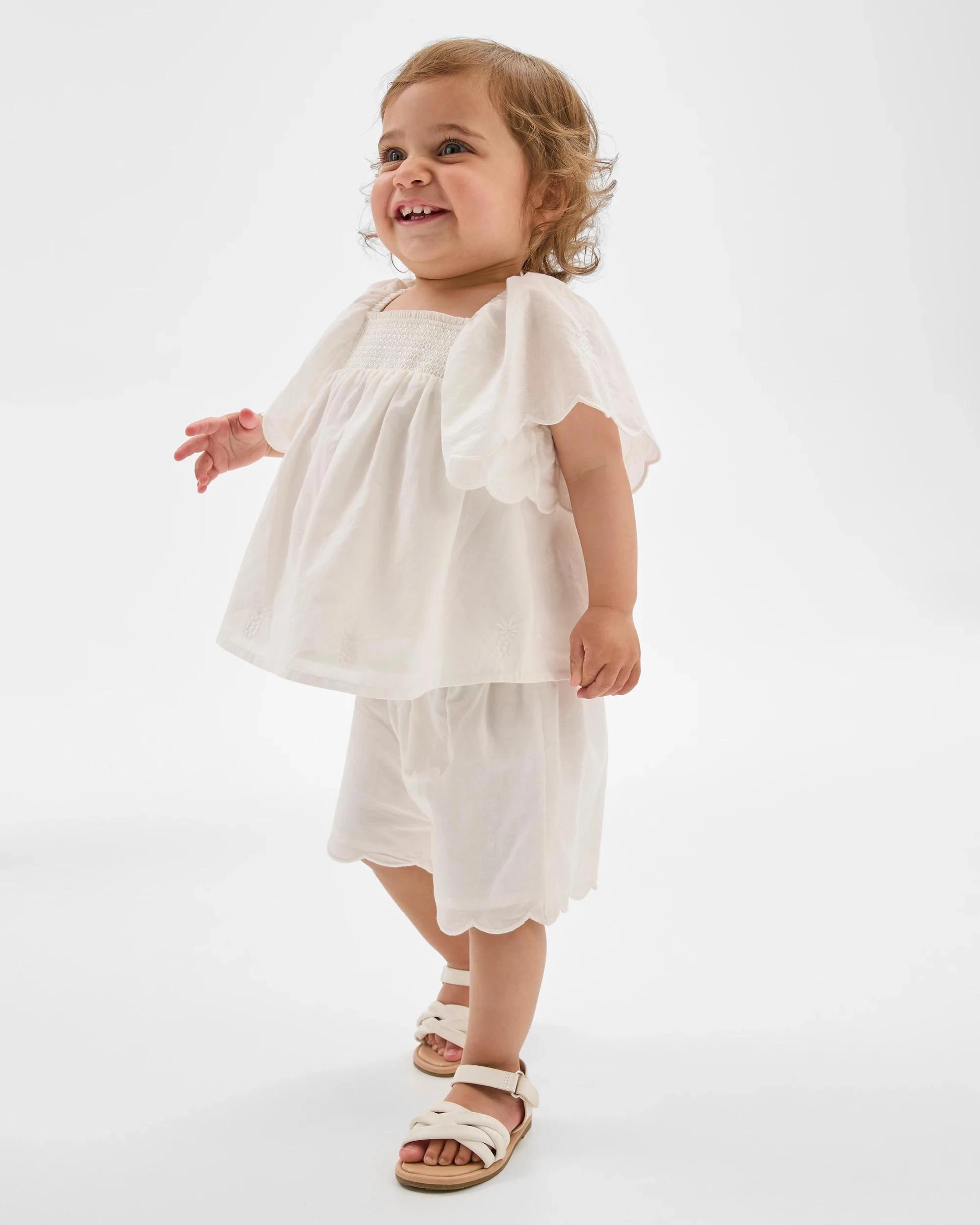 6 Target Baby Organic Cotton Baby Embroidered Woven Top and Short 2 Piece Set PINEAPPLE, 6 of 6