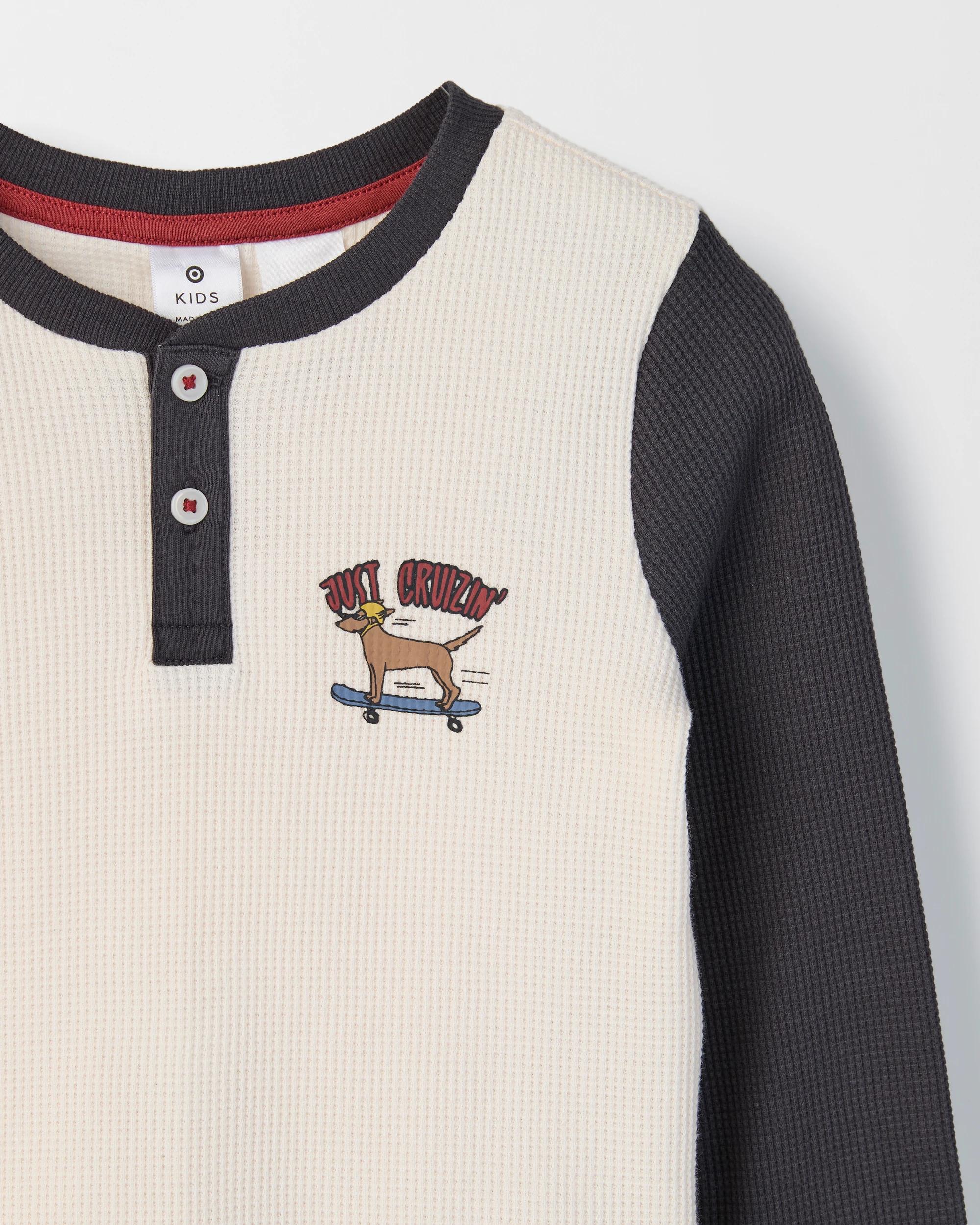 2 Target Kids Australian Cotton Younger Boys Waffle/Flannel Pyjama Set SKATE DOG, 2 of 3