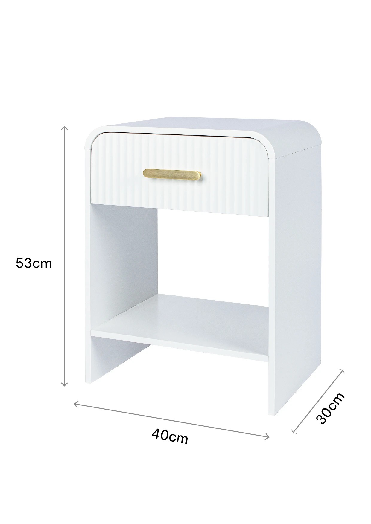 9 Luna Bedside Table - White, 9 of 9