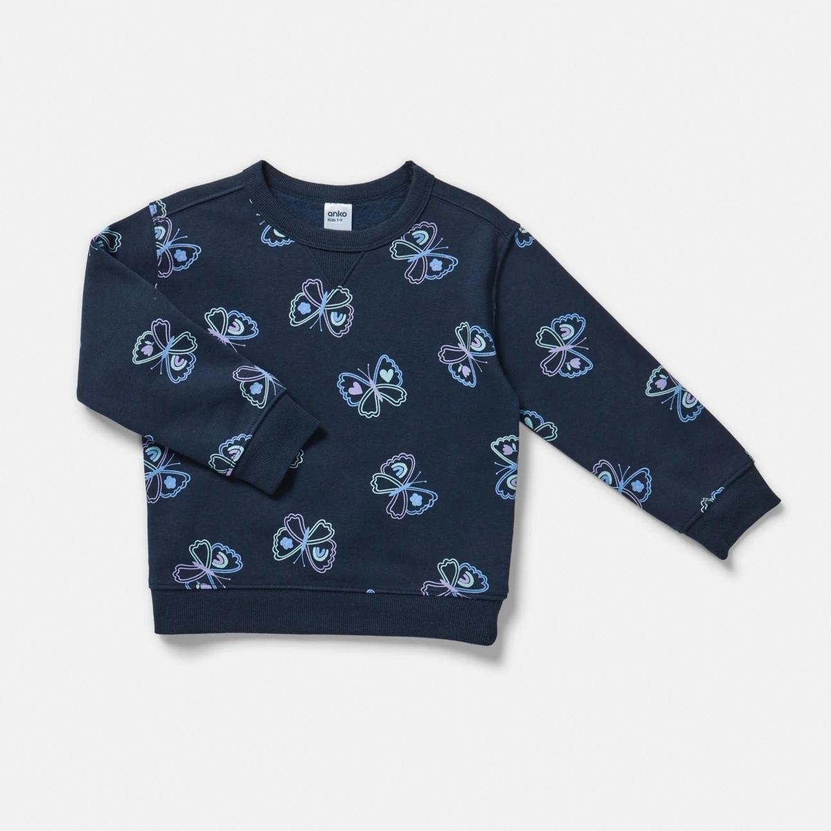 7 All Over Print Crew Neck Sweatshirt Butterfly, 7 of 8