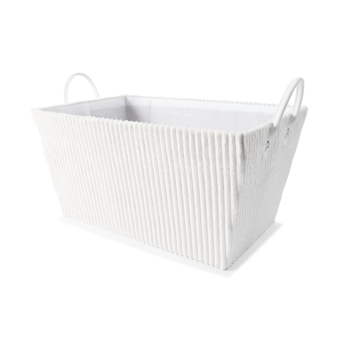 1 Tapered Ribbed Basket - White, 1 of 8