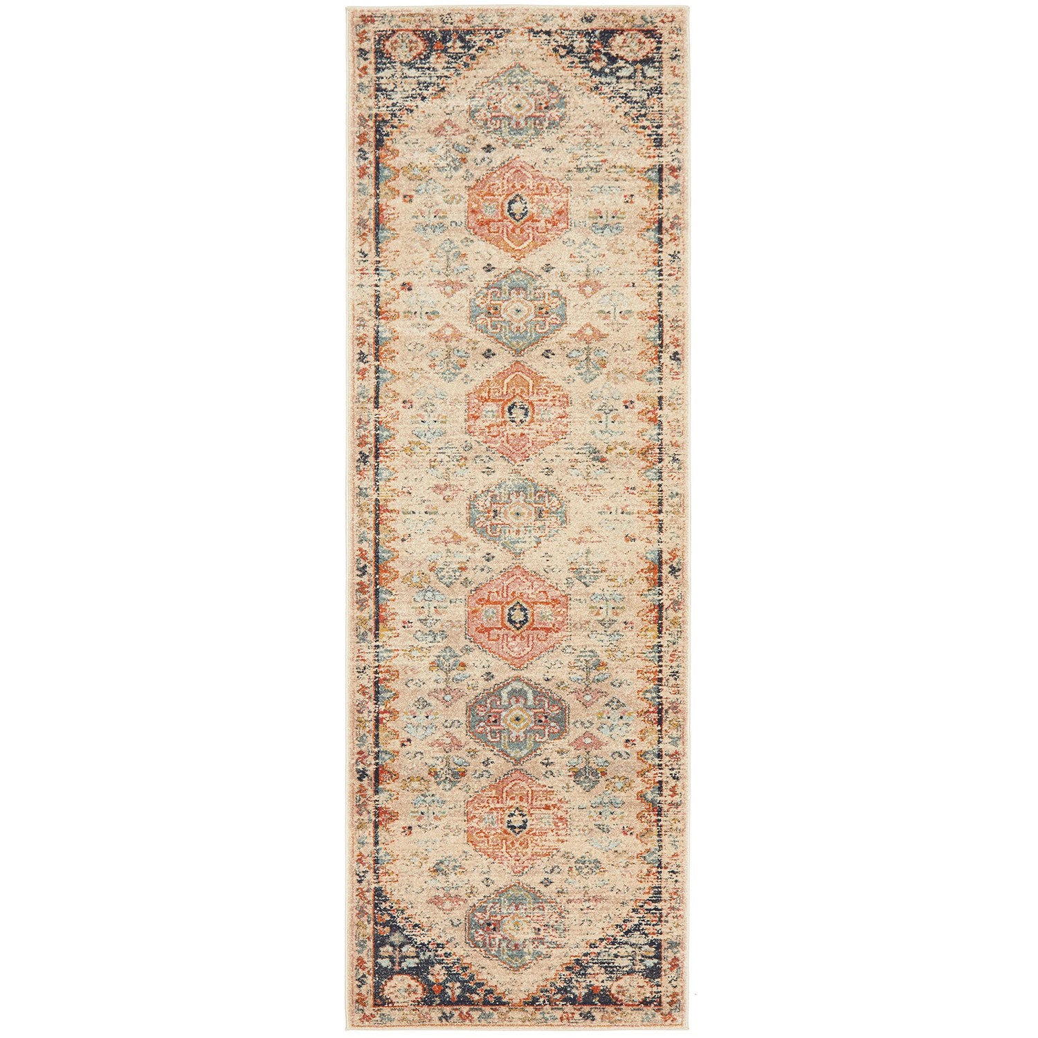 2 Common Ground Rugs Eterna 854 400x80cm - Large Runner Power Loomed Pet Friendly Rug - Beige, 2 of 9
