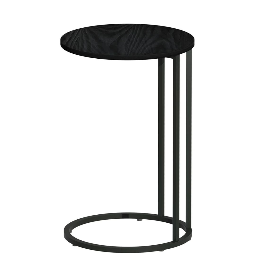 1 Artiss Coffee Table Side Table Round  Martha - Black, 1 of 7