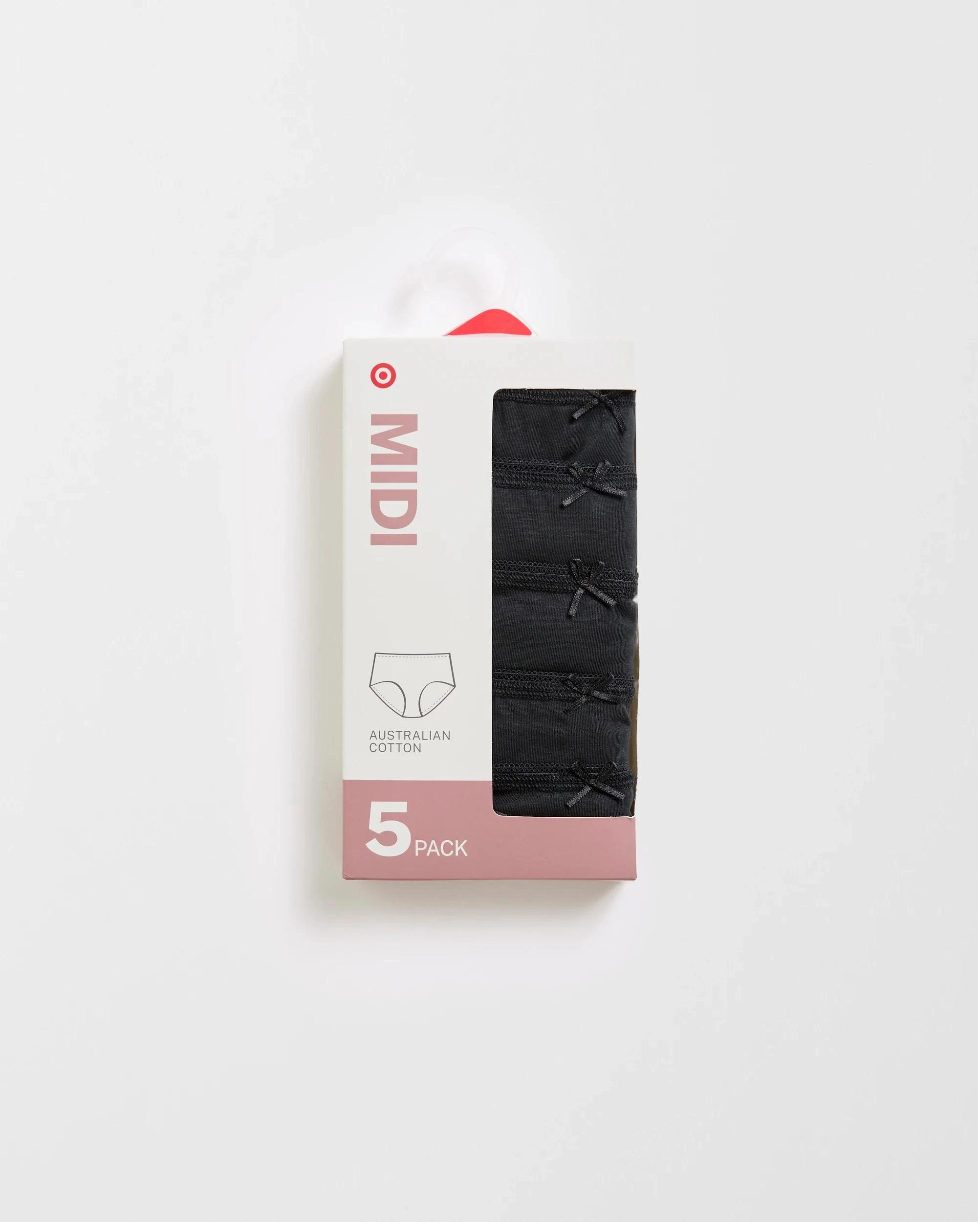 3 Target Woman 5 Pack Cotton/Elastane Midi Briefs BLACK, 3 of 5