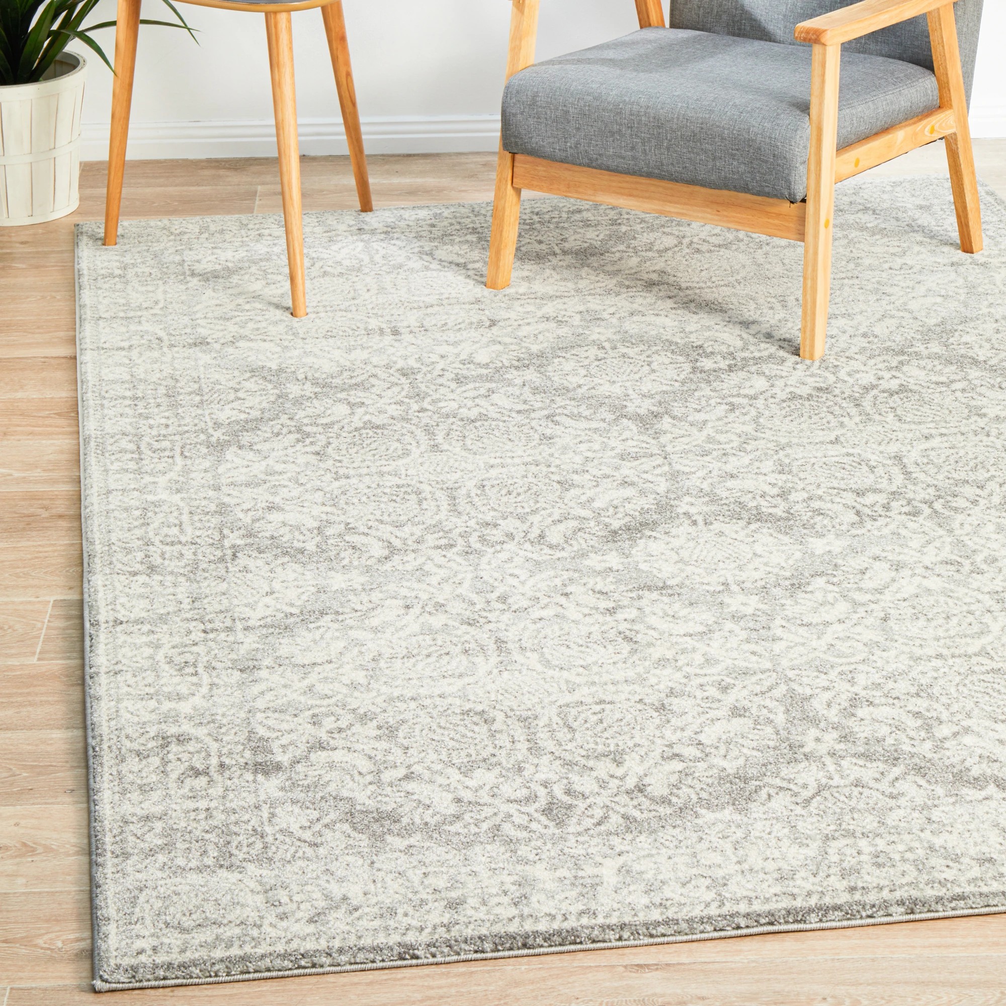 1 Common Ground Rugs Phantom 358 230x160cm - Medium Floor Rug - Silver, 1 of 7