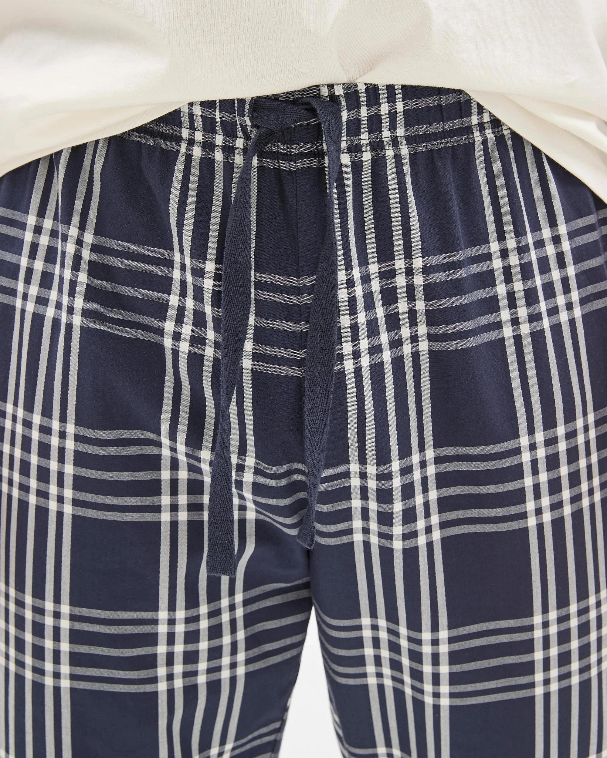 5 Target Mens Australian Cotton Jersey/Poplin Pyjama Set WHITE/NAVY CHECK, 5 of 6