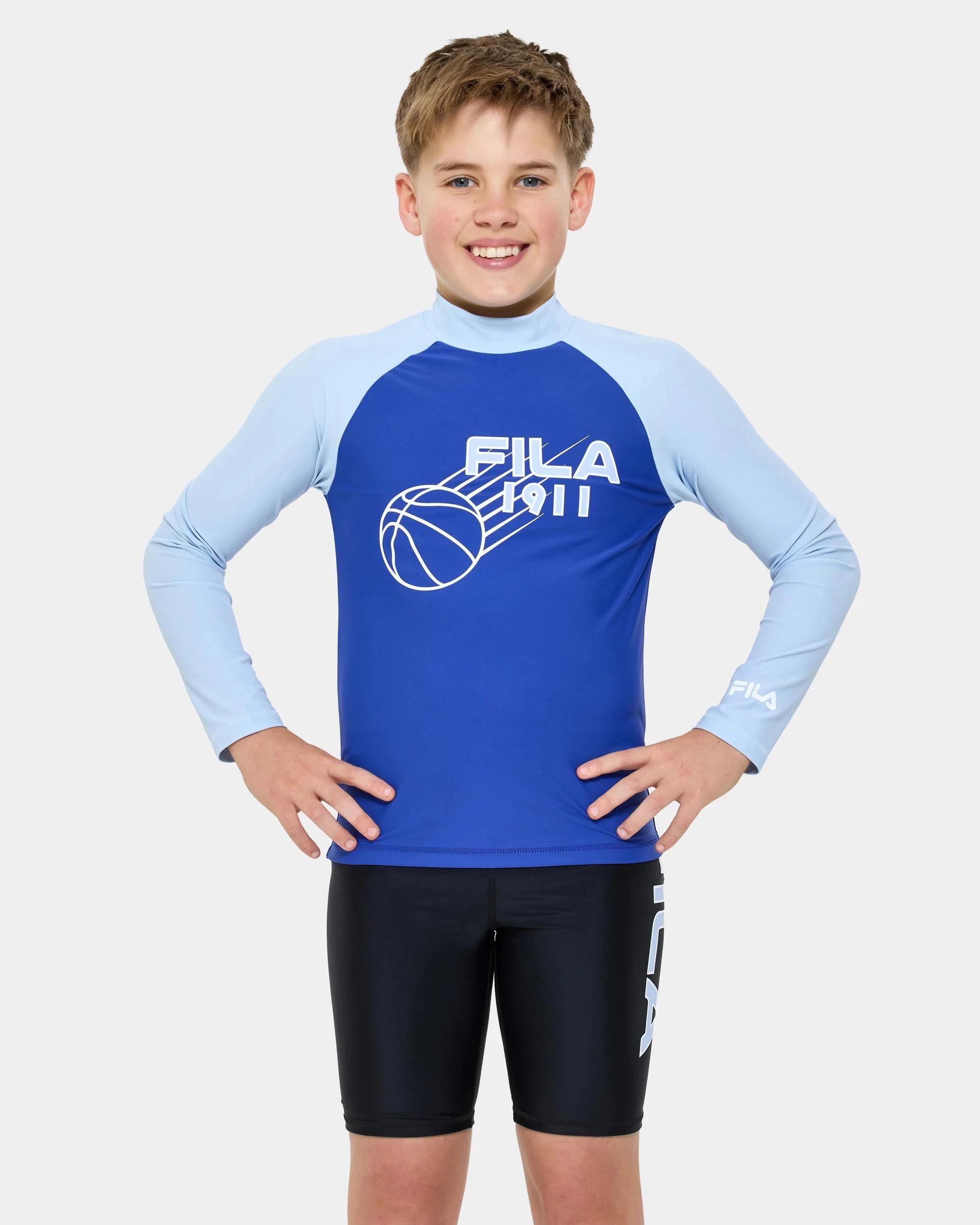 1 Fila Rocco Long Sleeve Swim Rashie BLUE, 1 of 7