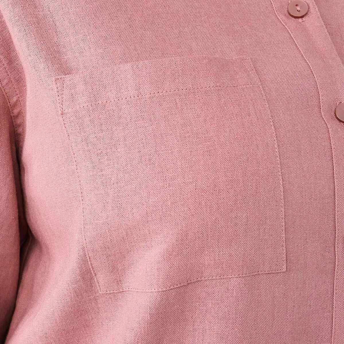 6 Long Sleeve Linen Blend Shirt Soft Red, 6 of 8