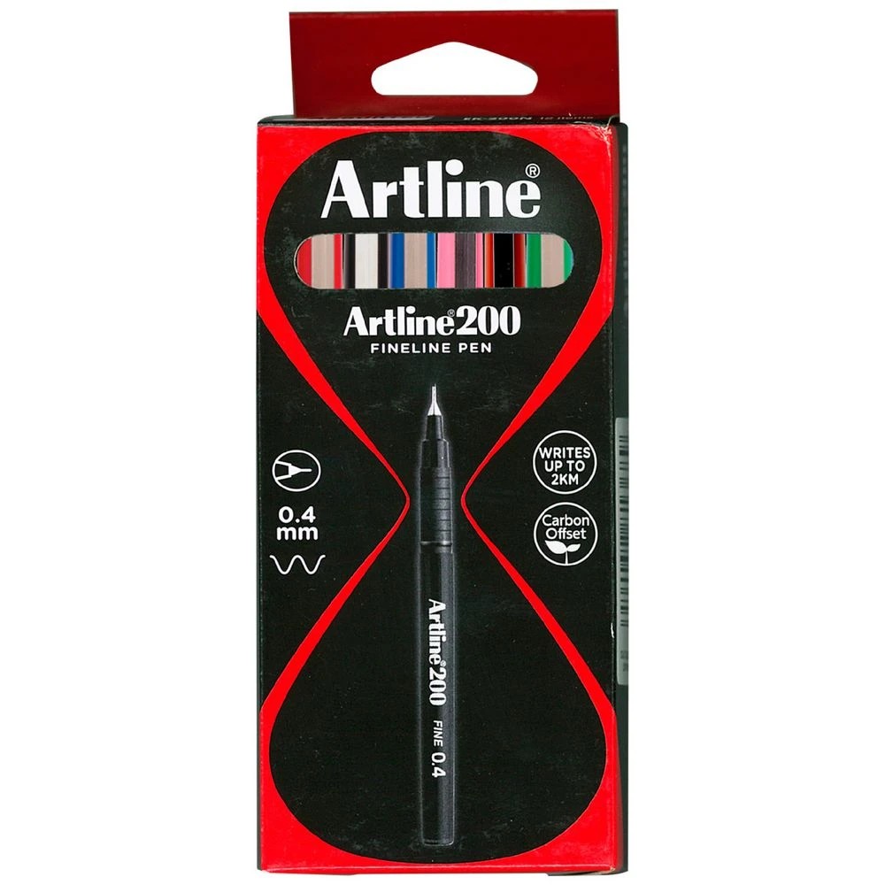 1 Artline 200 Fineliner Assorted 12 Pack, 1 of 2