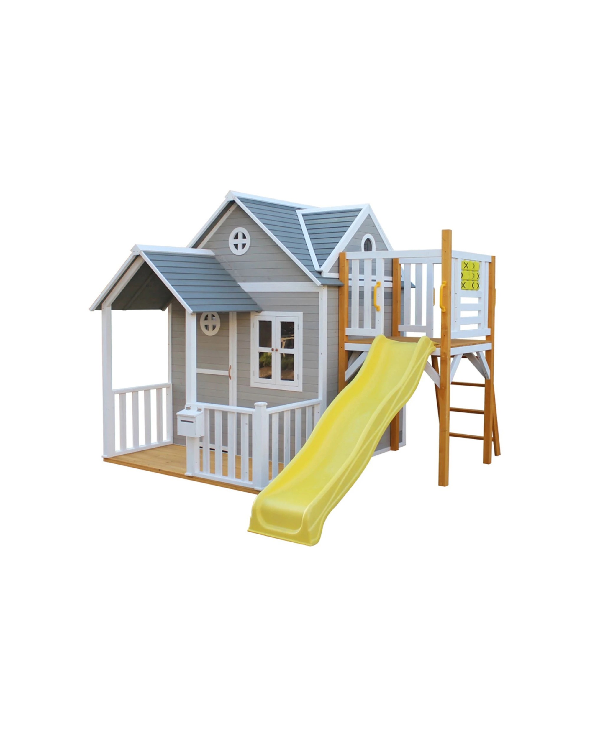 1 KIDZSHACK Jolly Kids Wooden Cubby House With Letterbox Slide - Yellow, 1 of 1