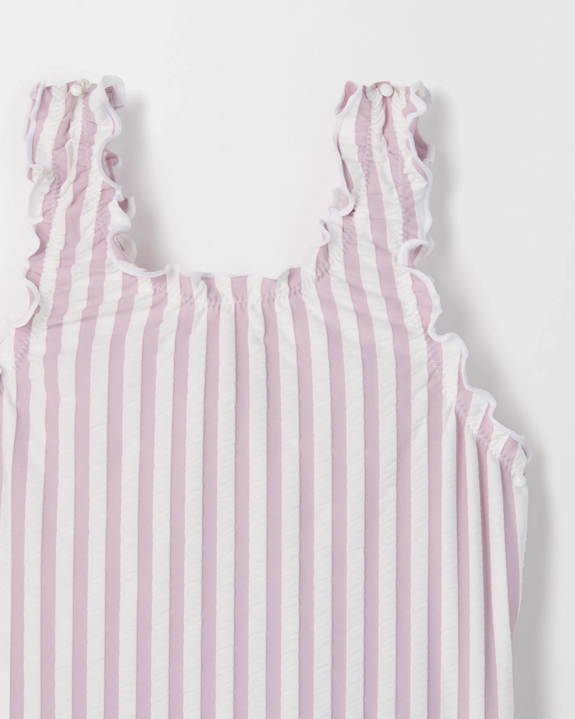 2 Target Kids Ruffle One Piece Swimwear PURPLE STRIPE, 2 of 2