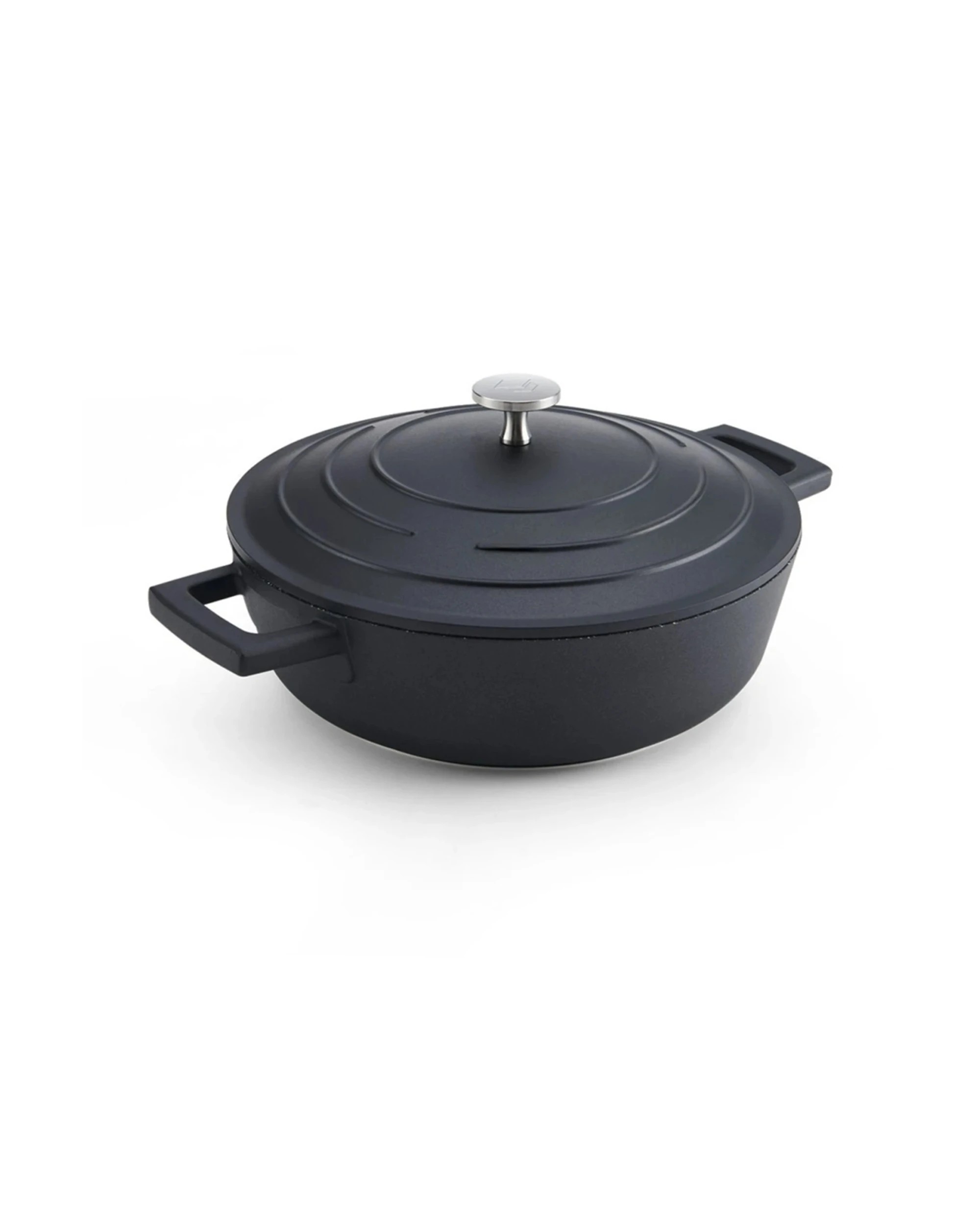 1 MasterCraft Cast Aluminium Shallow Casserole Dish Kitchen Cooking Pot 2.5L 24cm - Black, 1 of 5