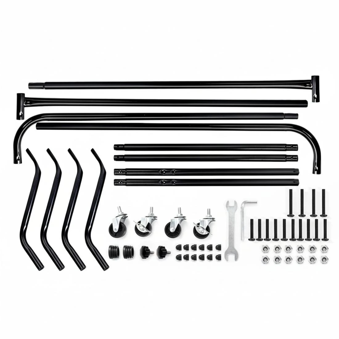 6 Artiss Clothes Rack 2-Pack 6ft Rail with Wheels Garment Racks Portable Heavy Duty Space Saving Bedside Table
 - black, 6 of 7