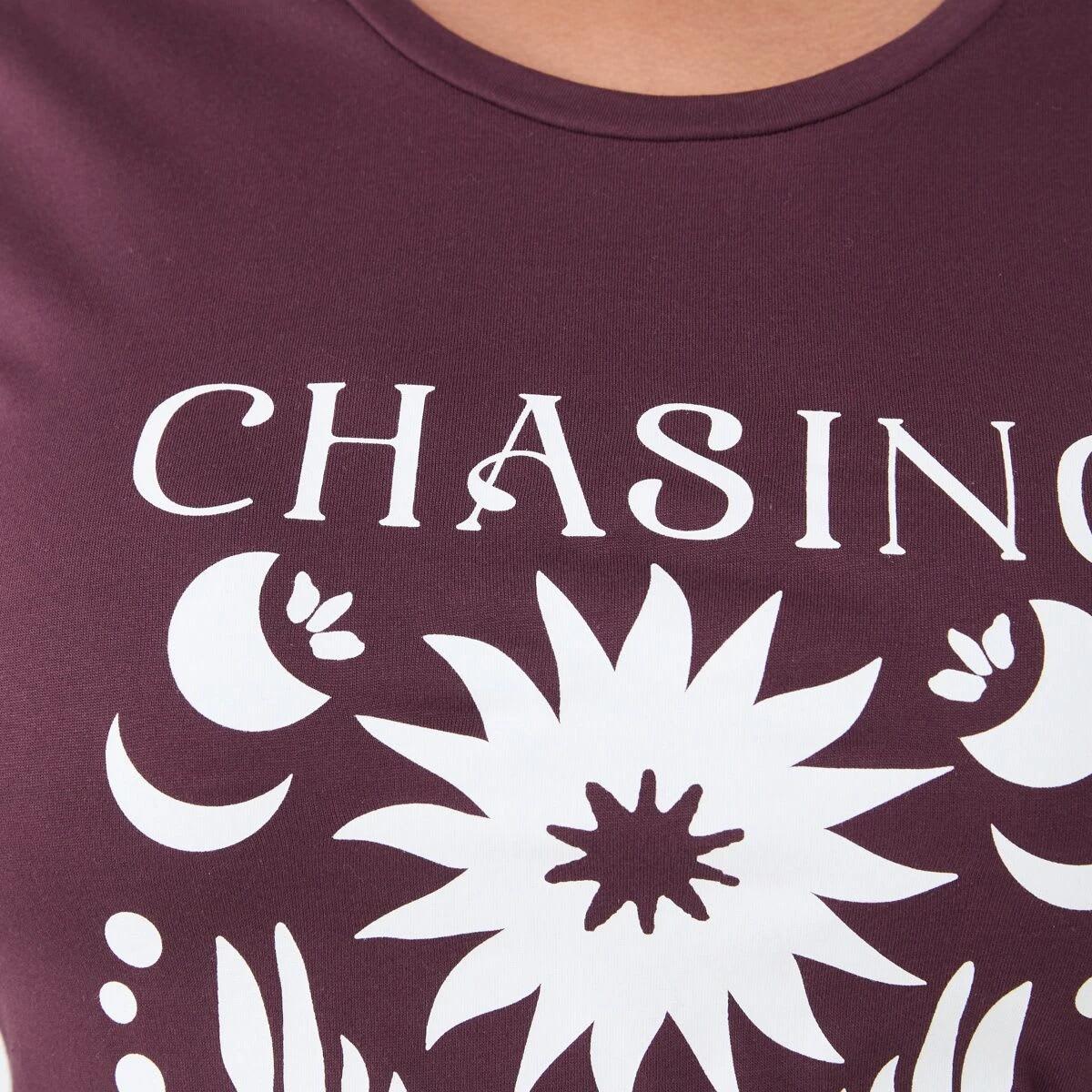 6 Curve Short Sleeve Basic Print T-shirt CHASING SUNRISE WARM MULBERRY, 6 of 6
