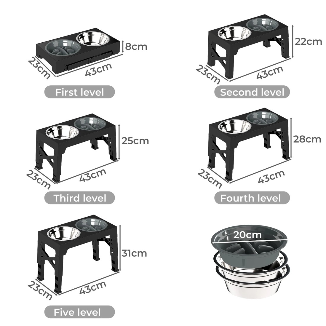 3 Pawz Elevated Dual Pet Bowls, 3 of 7