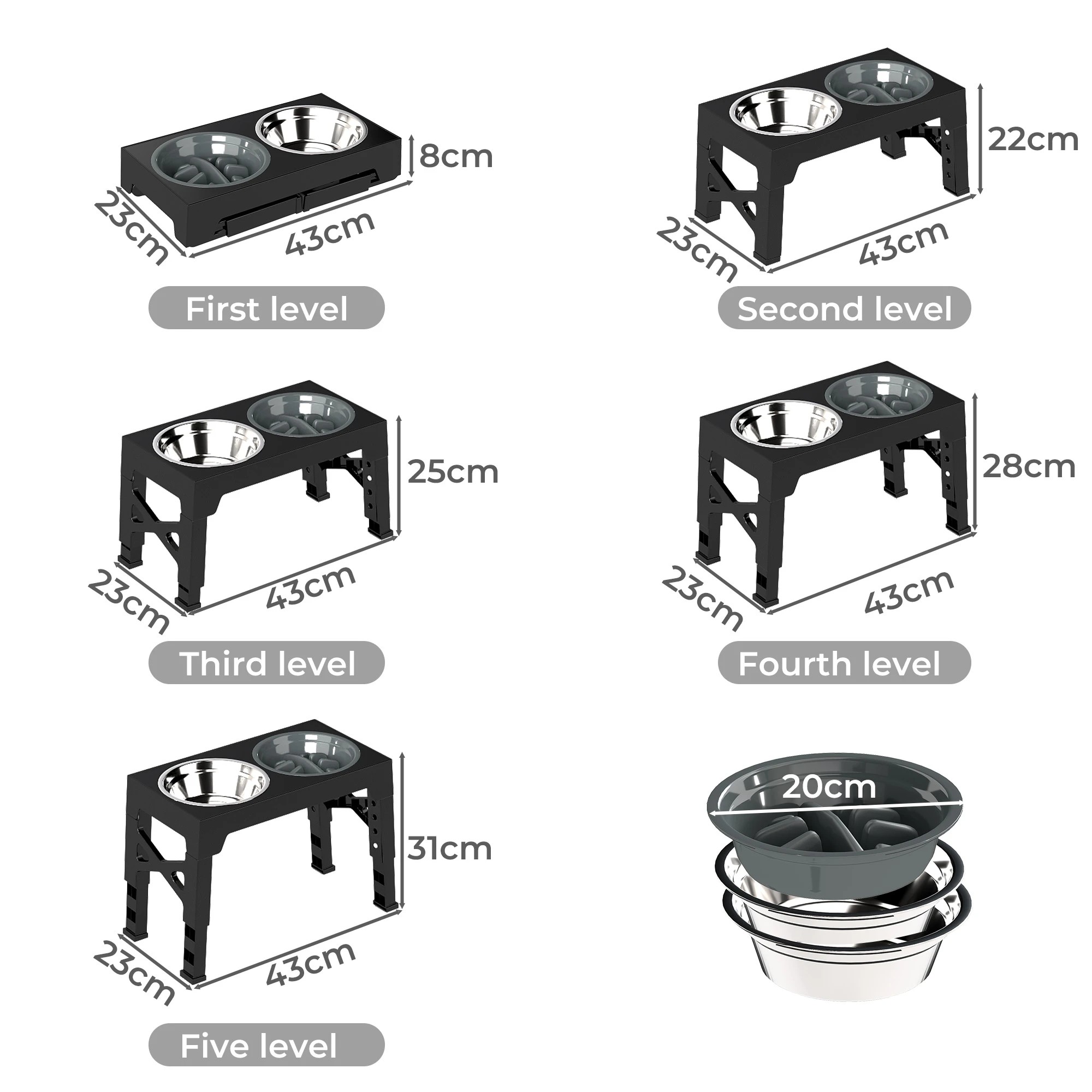 3 Pawz Elevated Dual Pet Bowls, 3 of 7
