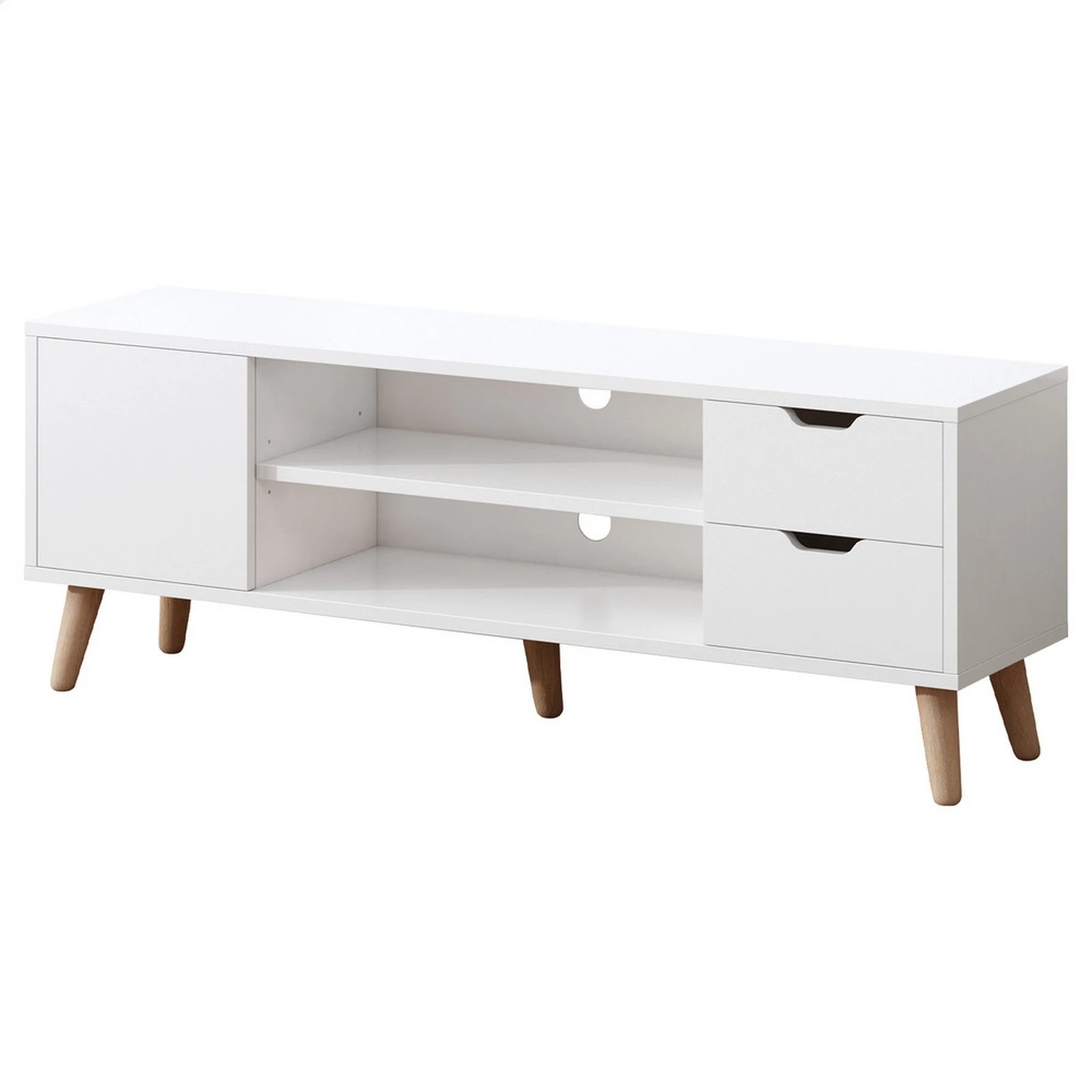 1 Alfordson Entertainment Unit 120cm TV Cabinet Stand Storage Drawer - White, 1 of 9